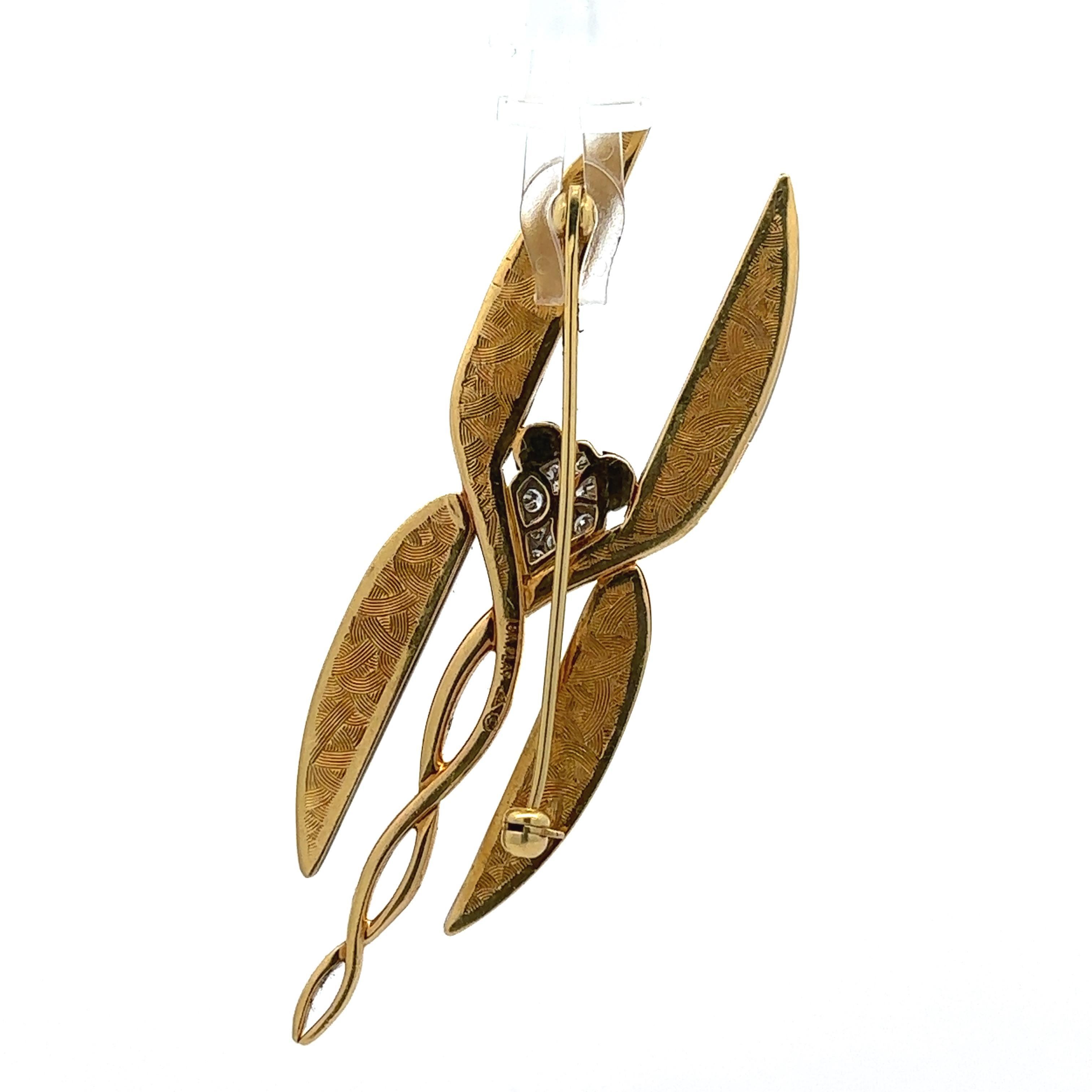 Vintage Michael Bondanza 18k Gold & Platinum Diamond Abstract Spider Pin Brooch For Sale 1