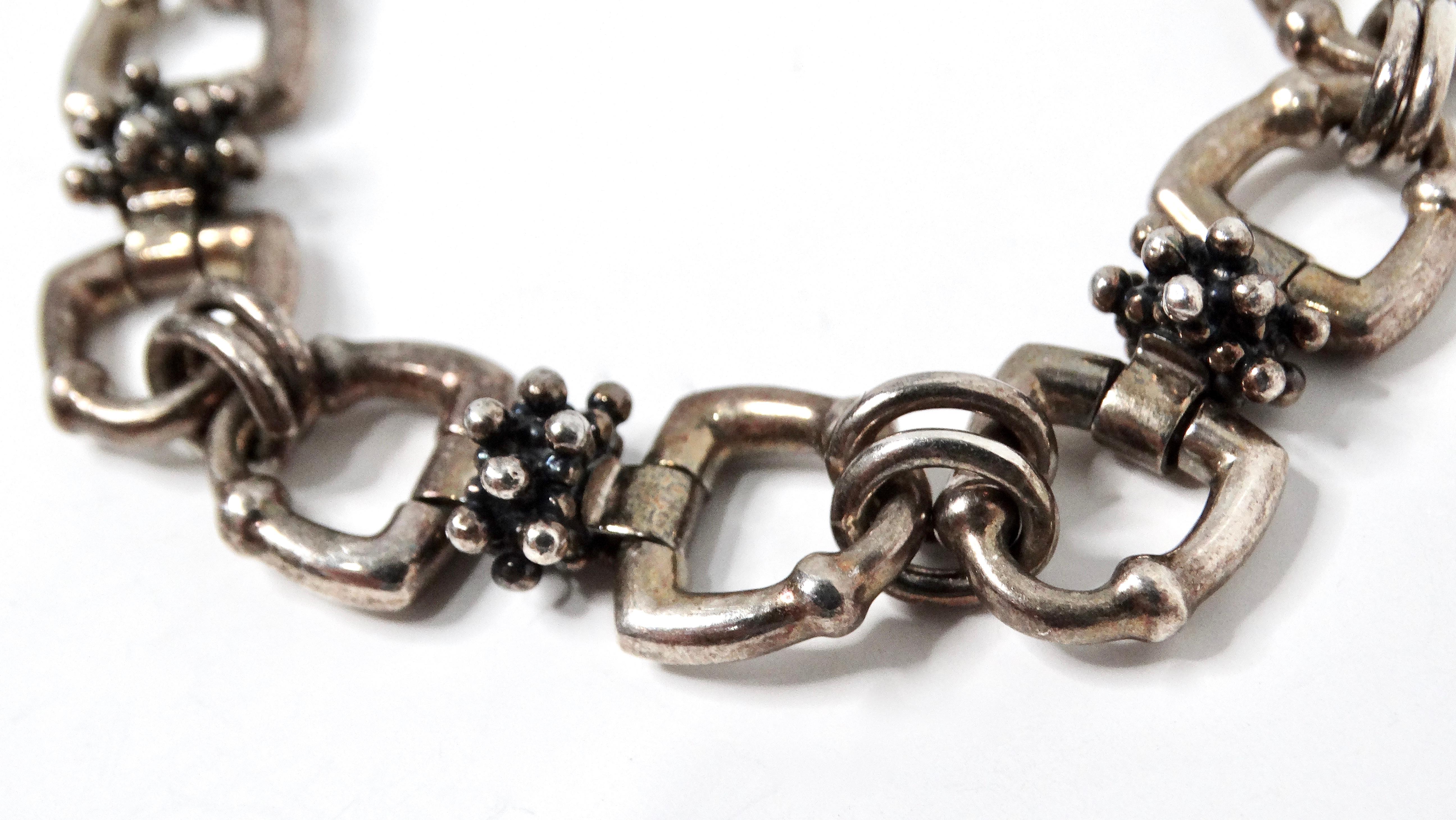 Pulsera de eslabones estilo estribo de plata de ley vintage Michael Dawkins en Bastante bueno estado para la venta en Scottsdale, AZ