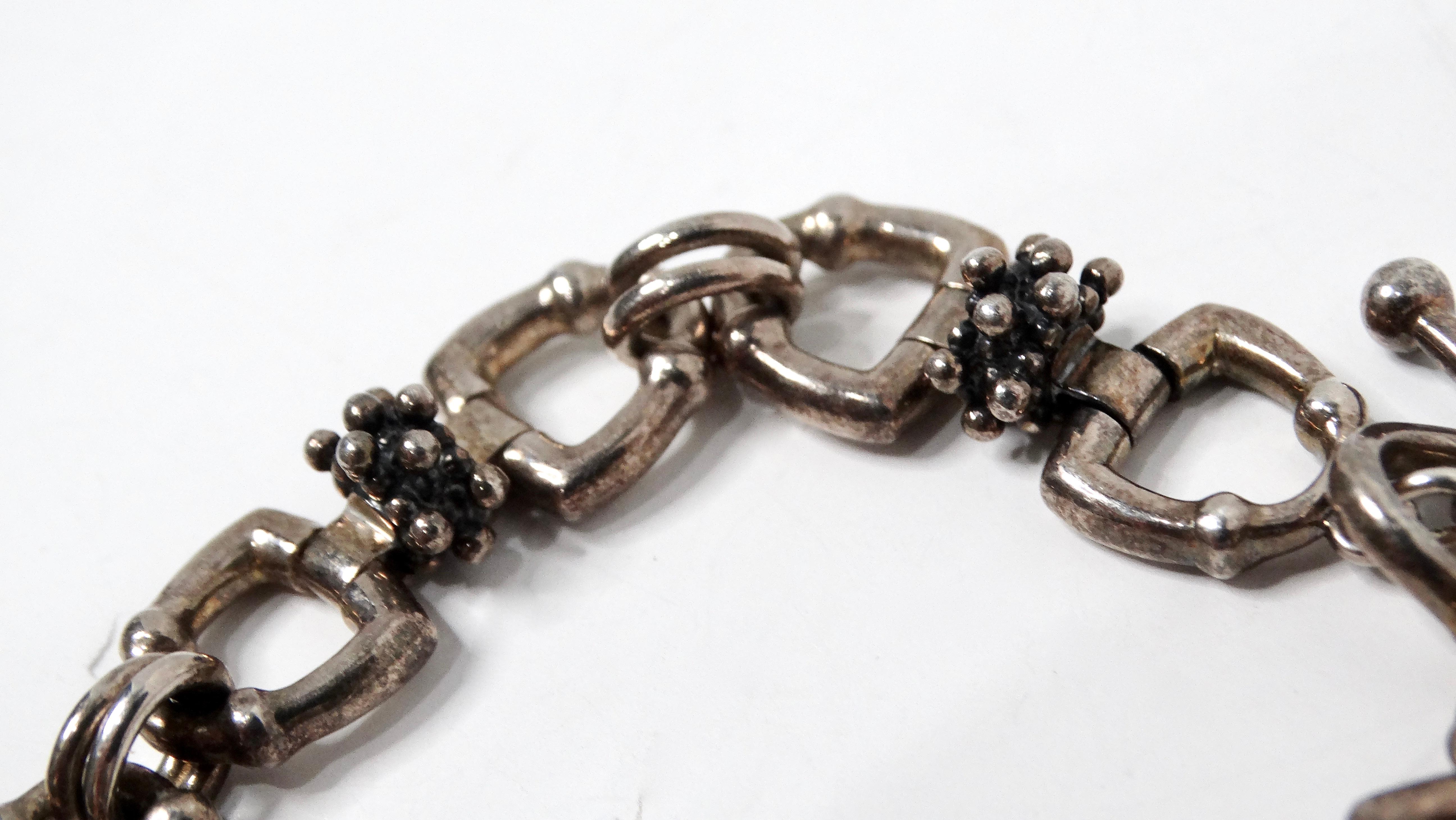 De las mujeres Pulsera de eslabones estilo estribo de plata de ley vintage Michael Dawkins en venta