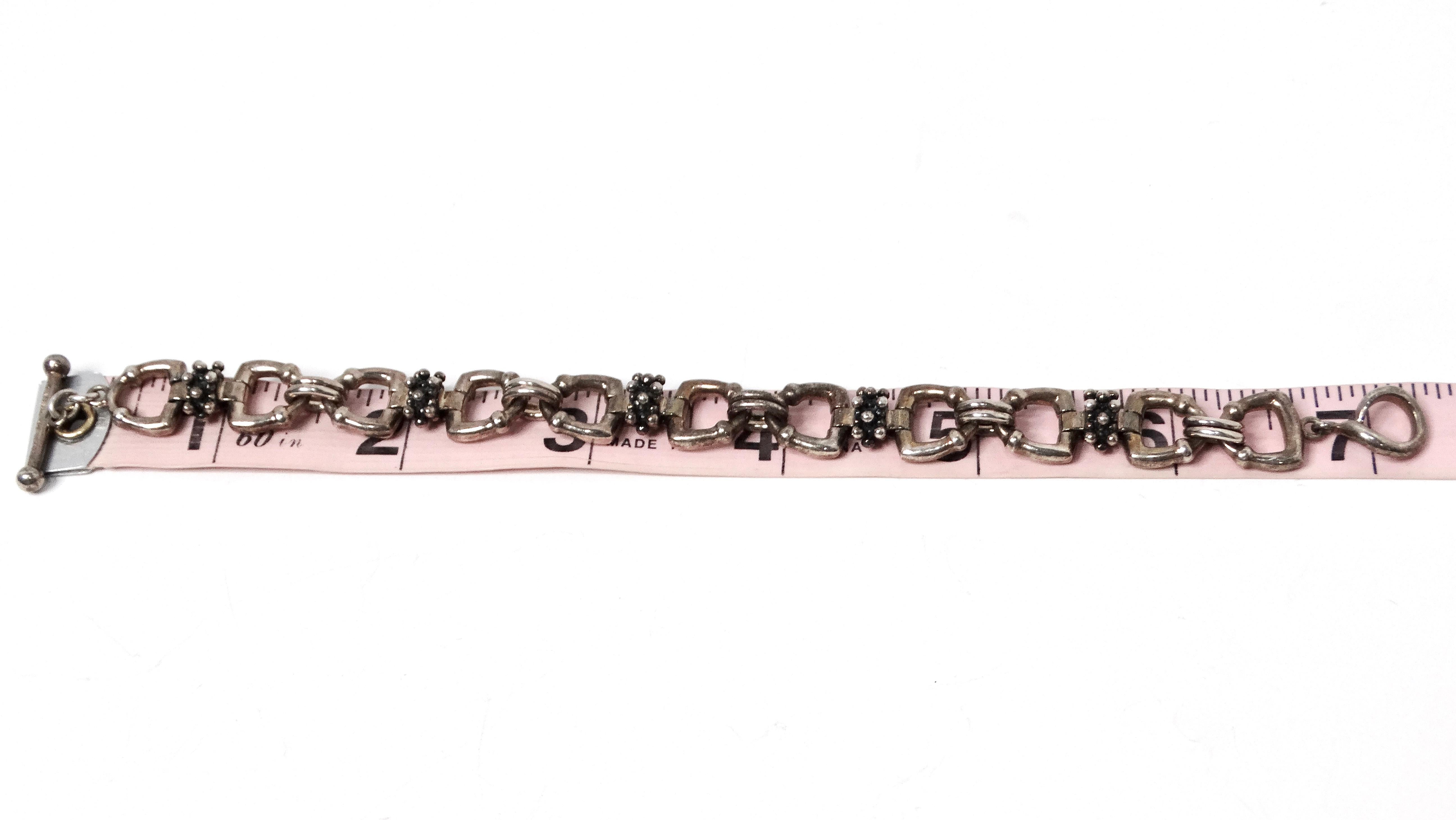 Pulsera de eslabones estilo estribo de plata de ley vintage Michael Dawkins en venta 3