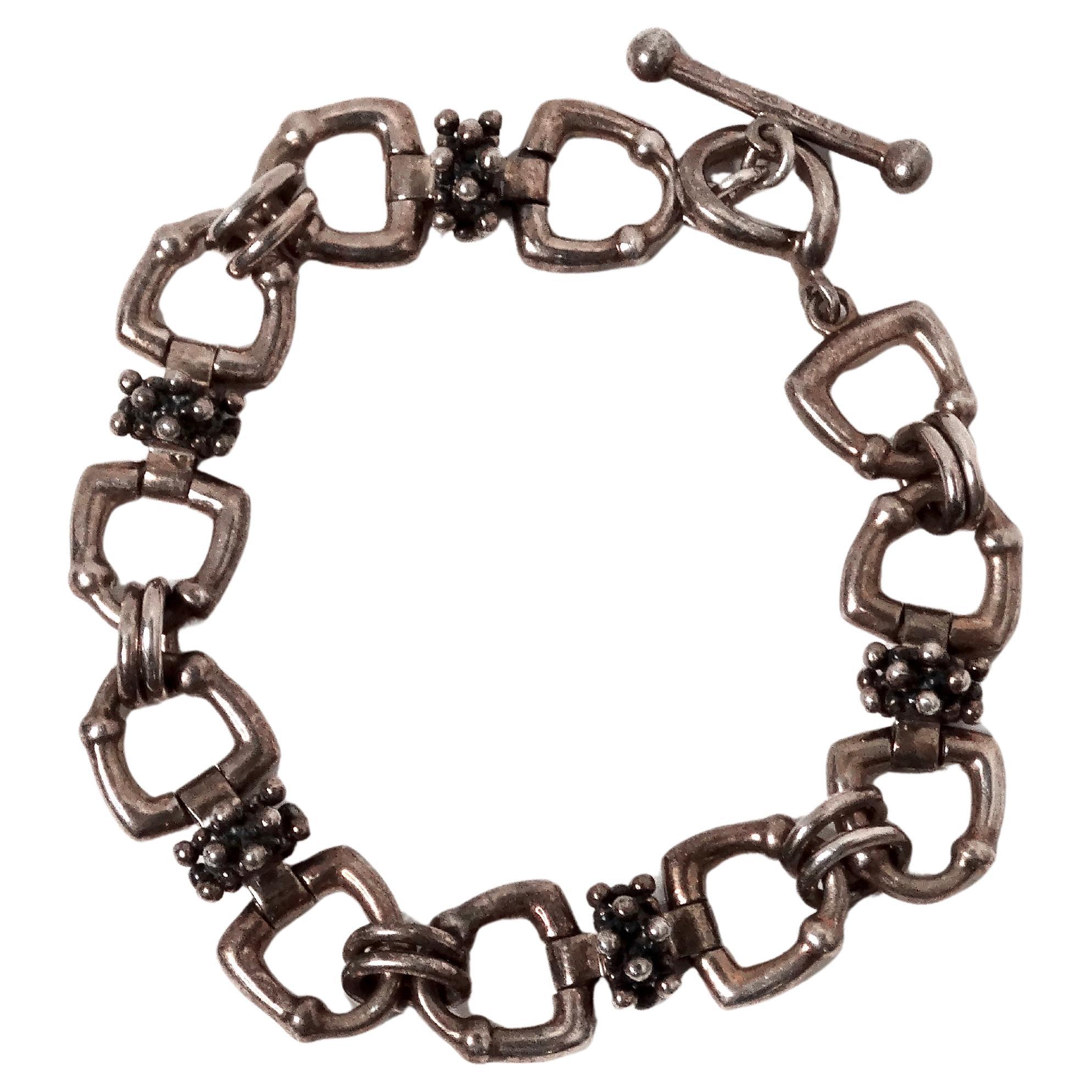 Michael Dawkins Bracelet à maillons vintage style étrier en argent sterling