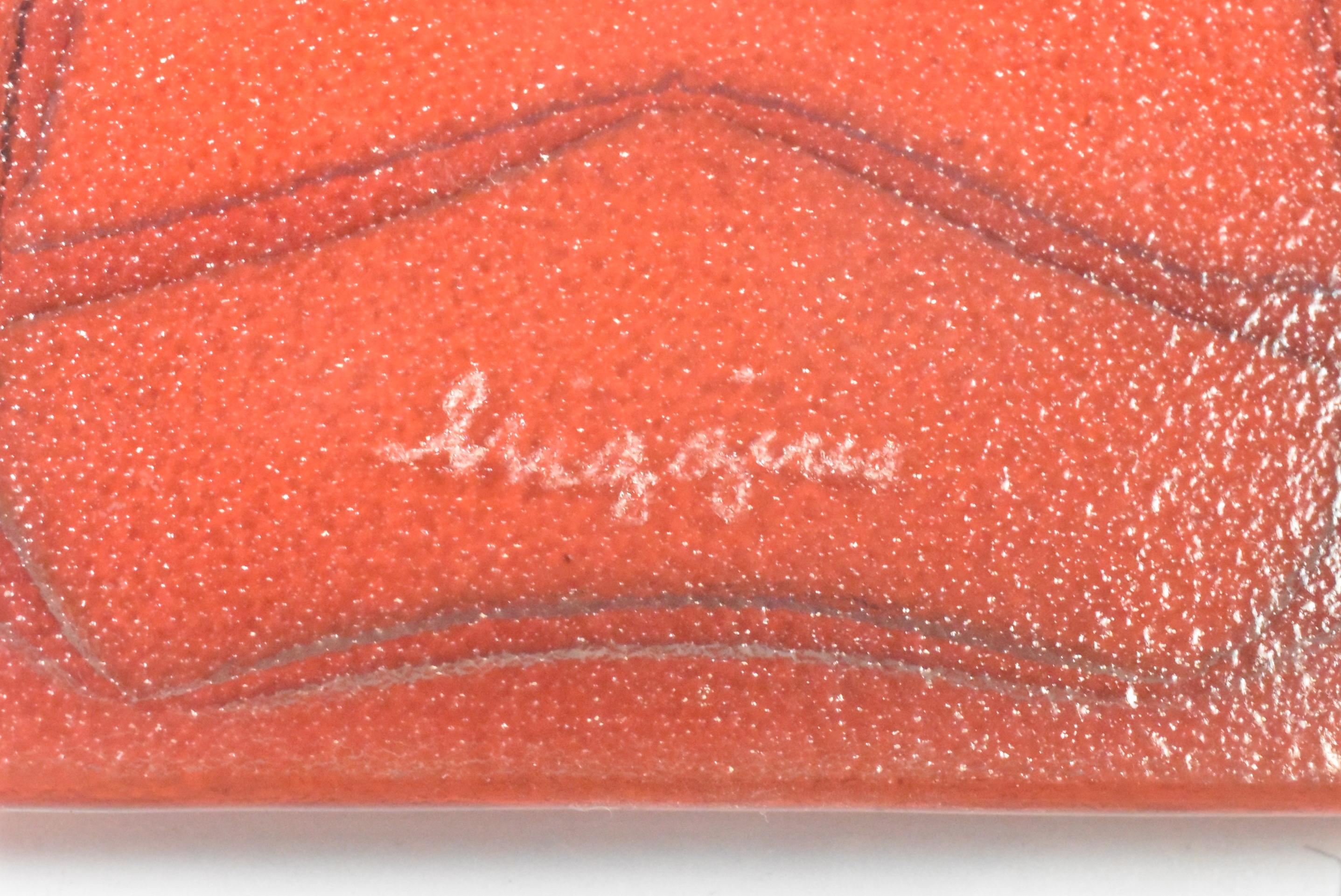 Vintage Michael & Frances Higgins American Modernist Fused Glass Pendant For Sale 1
