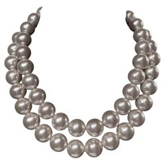 Vintage Costume Jewelry Michael Kors Bergdorf Goodman Big Pearls Necklace