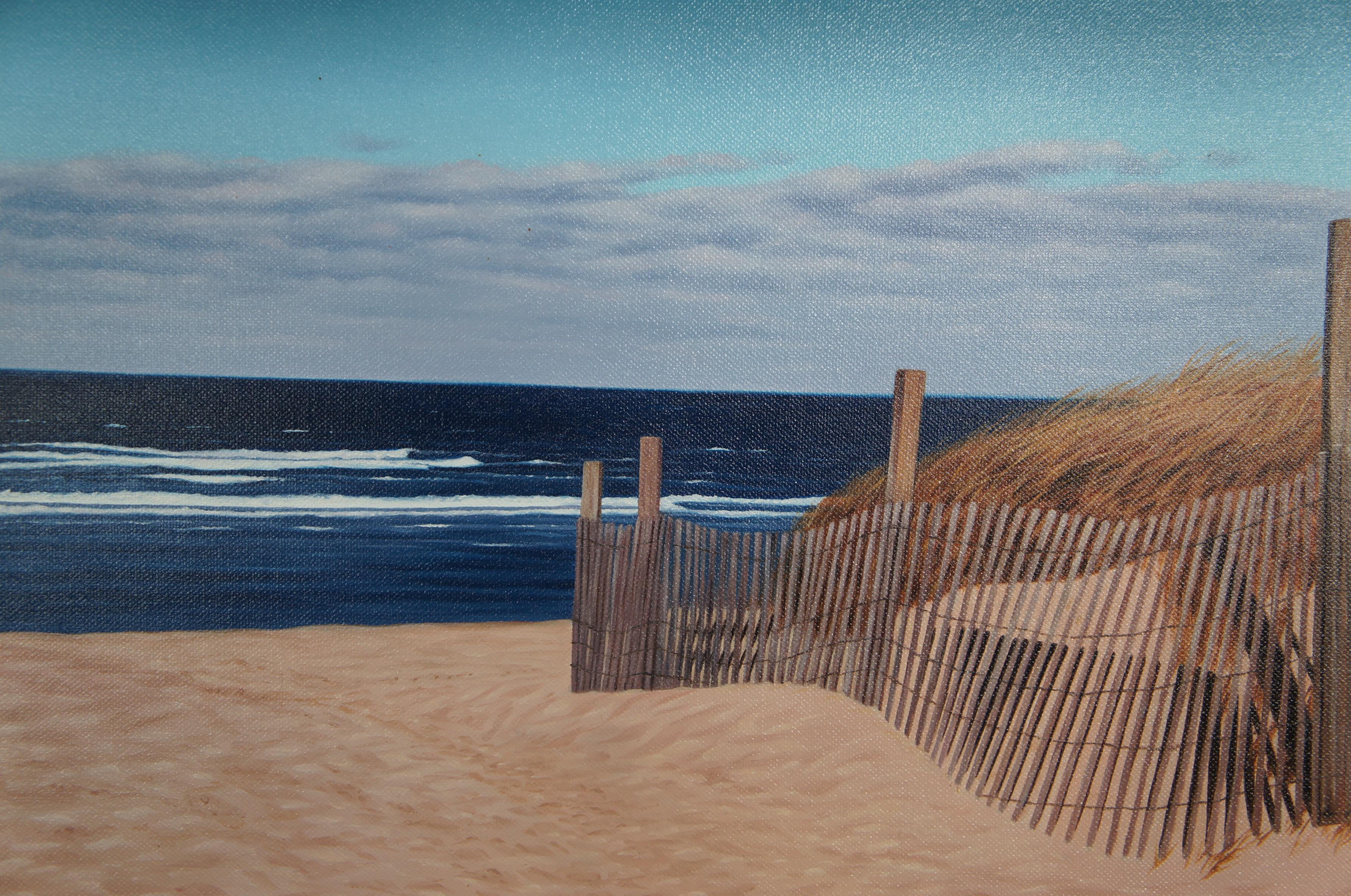 20th Century Vintage Michael McGovern Nantucket Seascape Walk on the Beach Oil Painting For Sale