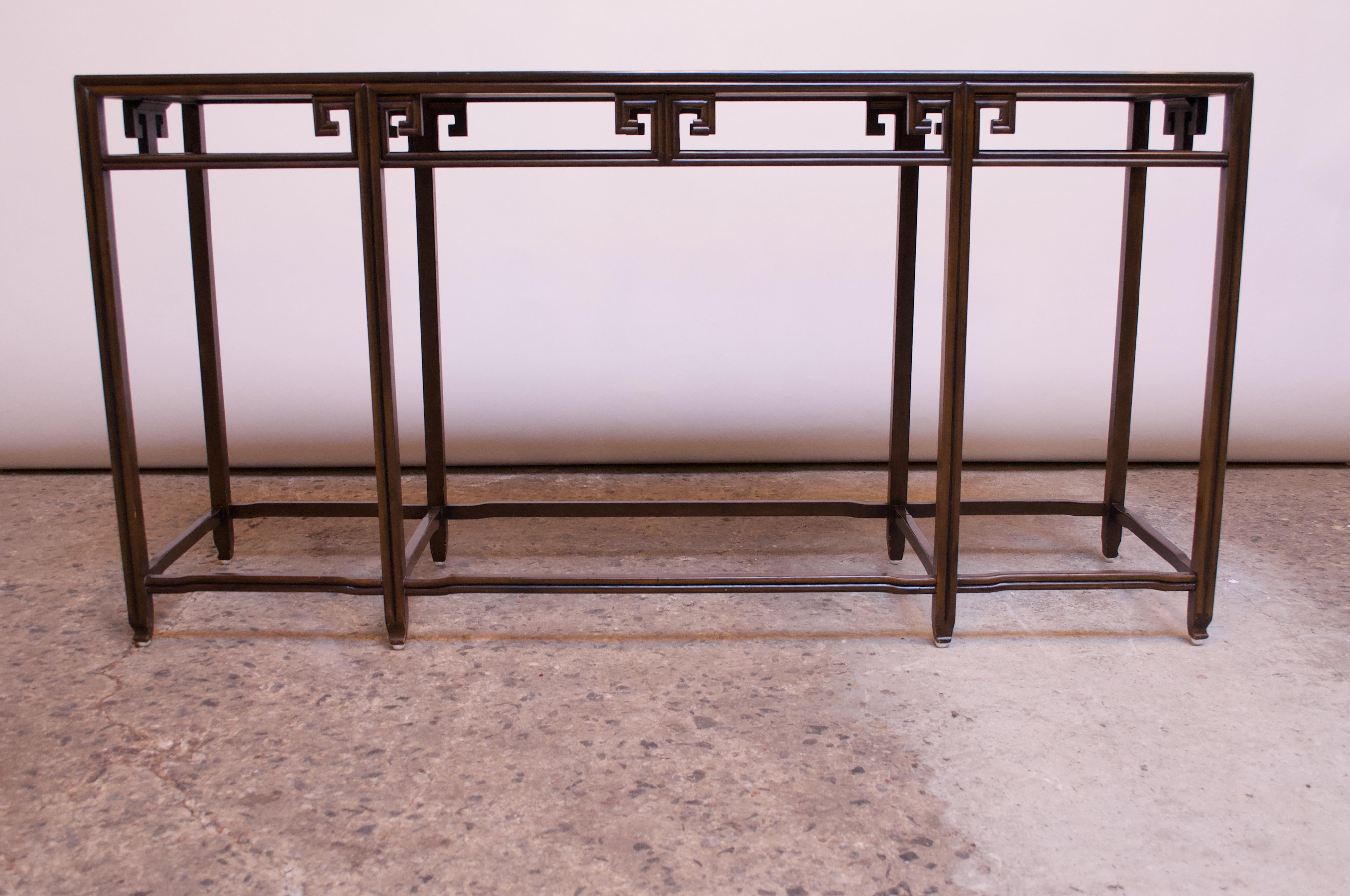 Elegant console or sofa table designed in the 1960s by Michael Taylor for Baker's 