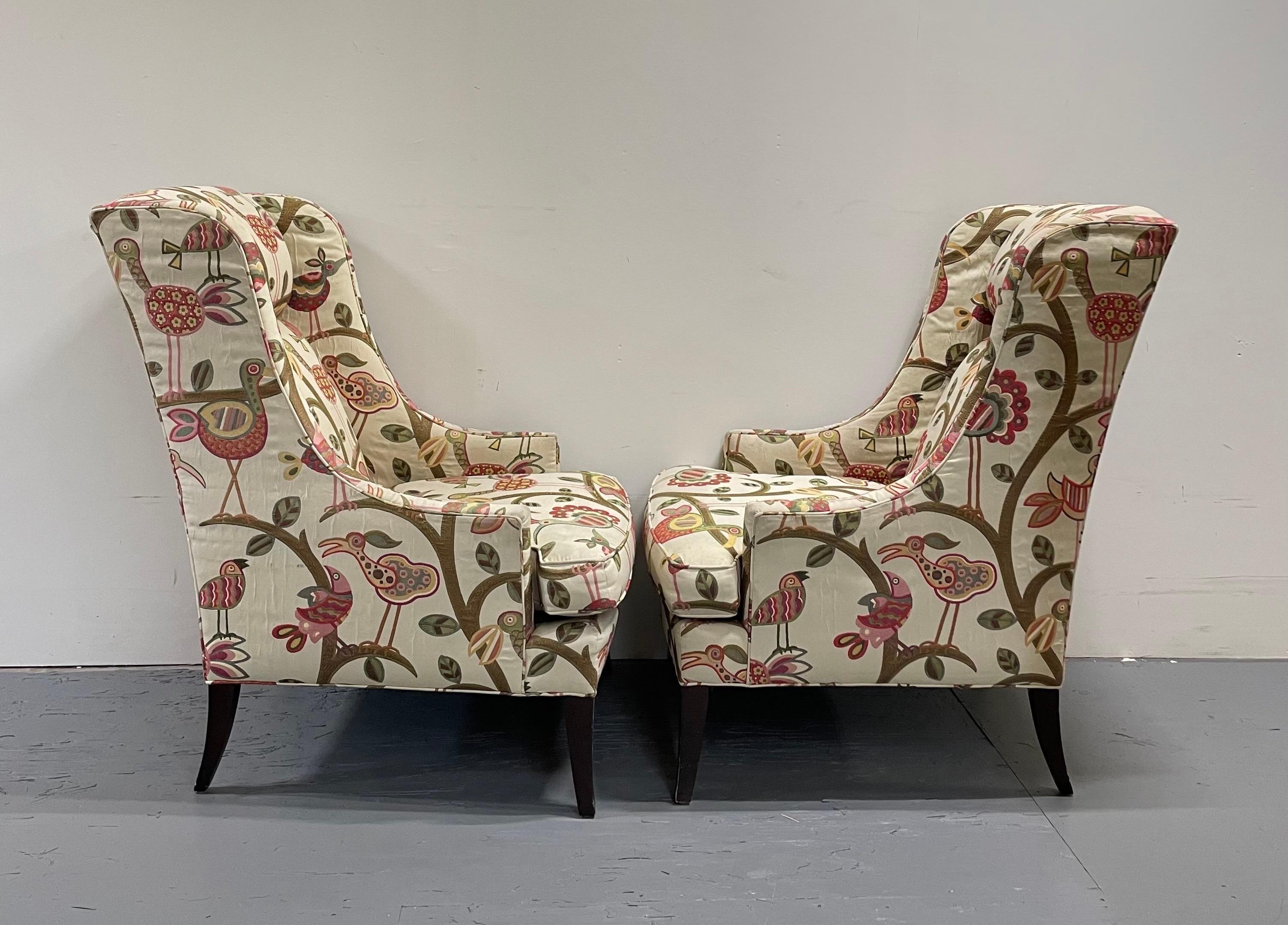American Classical Vintage Michael Weiss for Vanguard Wingback Chairs - a Pair