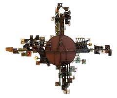 Vintage Michel Gibault Iron Enamel Mirror France