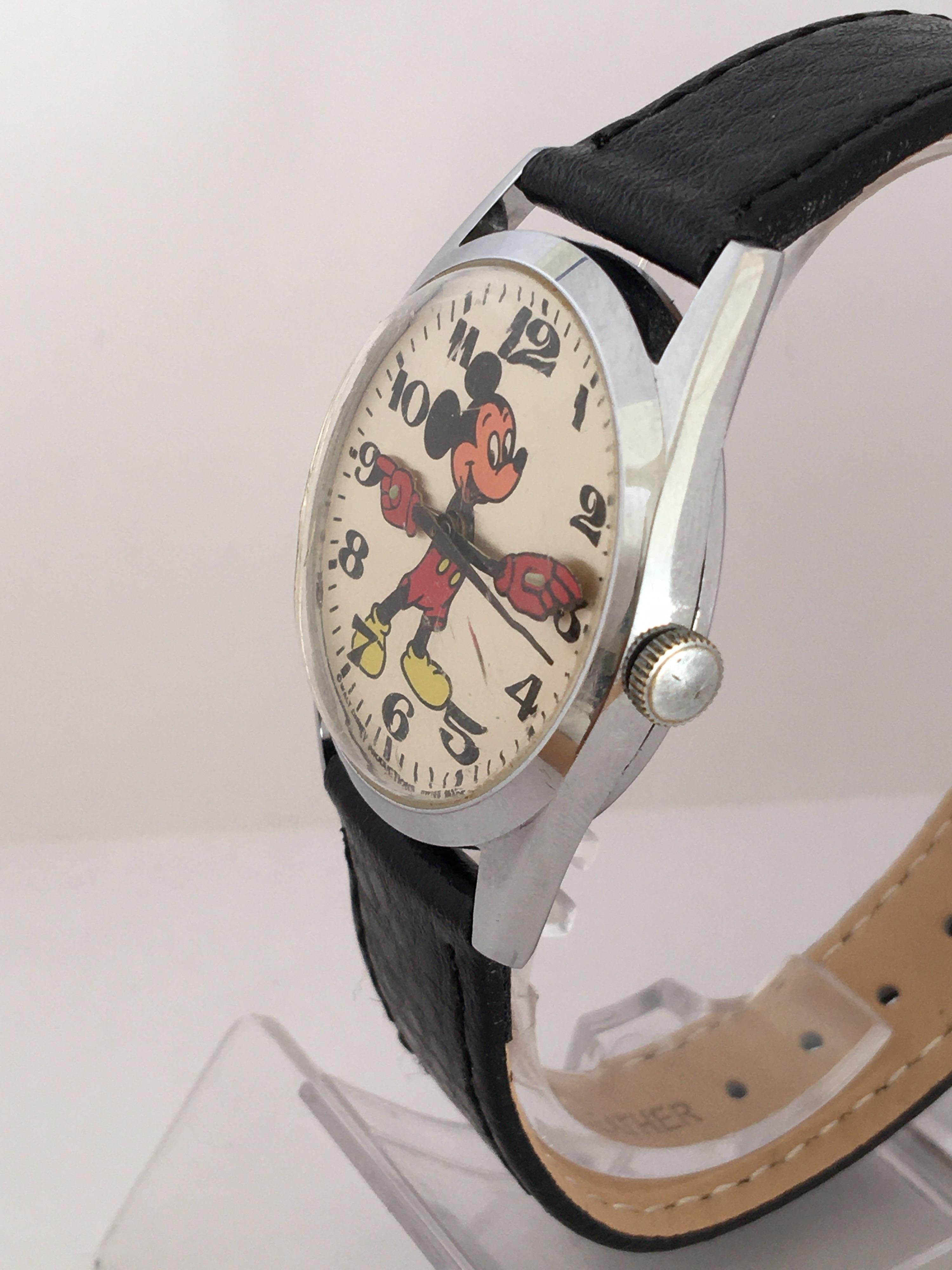 mickey mouse watch with moving hands