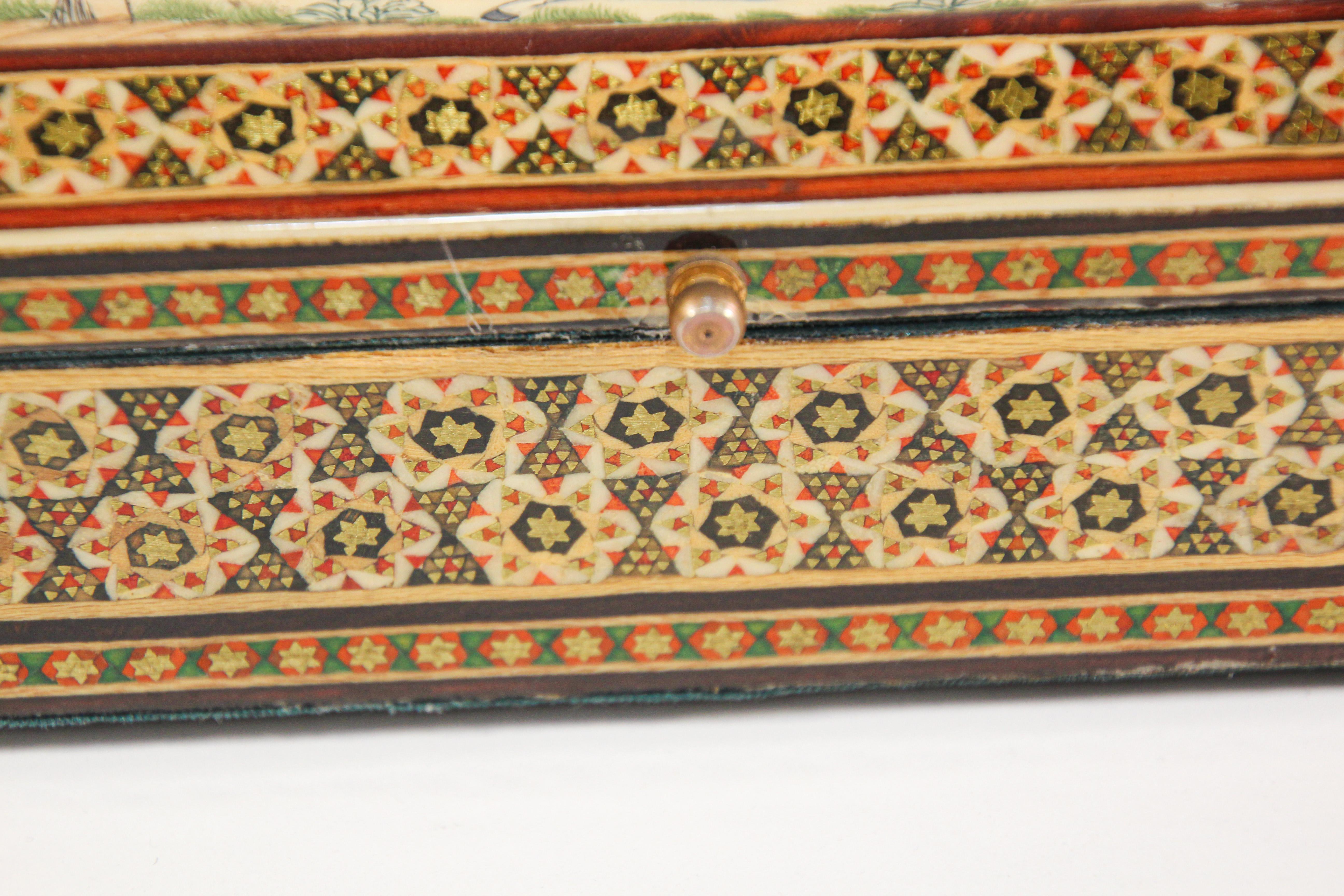 Vintage Micro Mosaic Indo Persian Moorish Inlaid Trinket Box 4