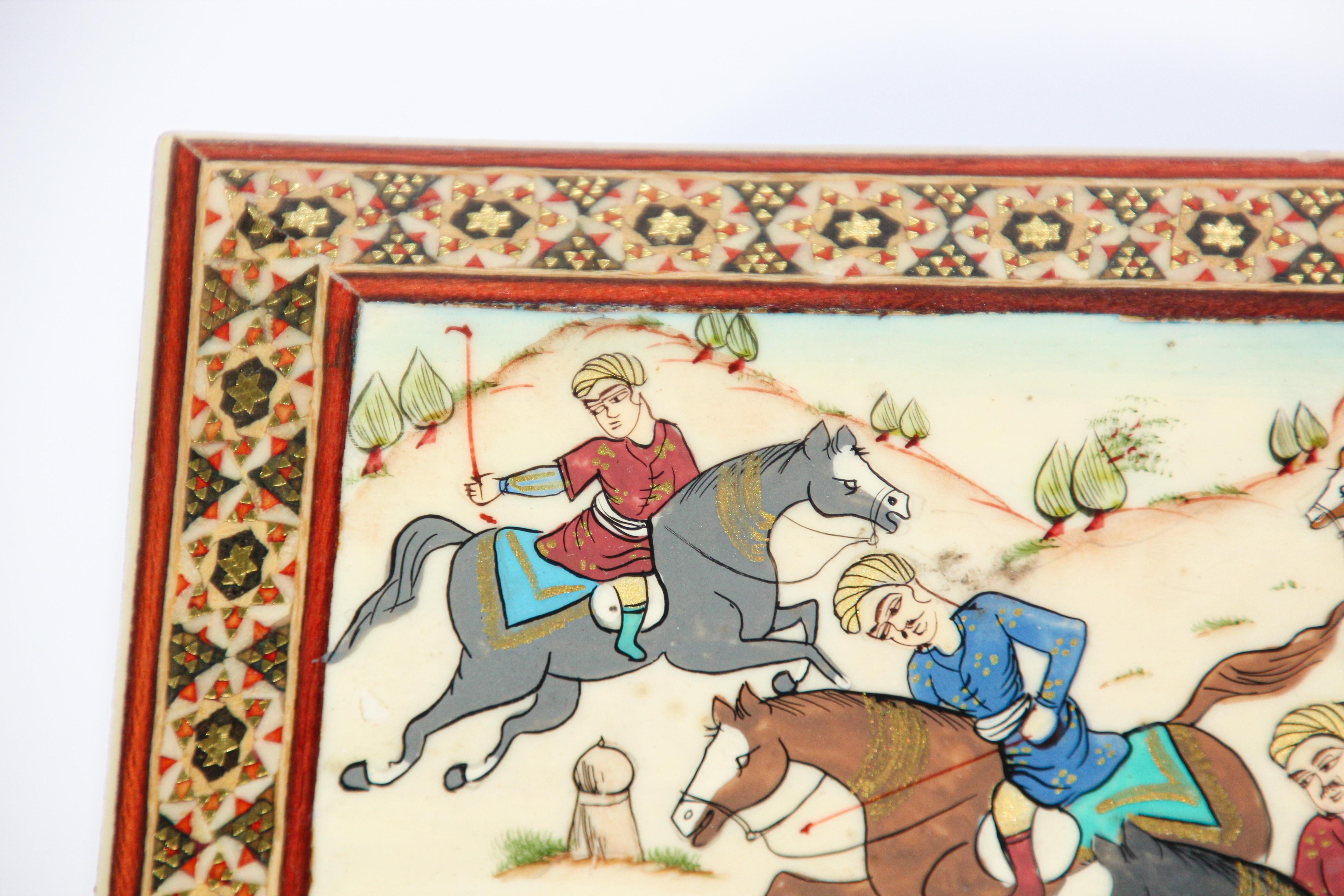 Vintage Micro Mosaic Indo Persian Moorish Inlaid Trinket Box 8