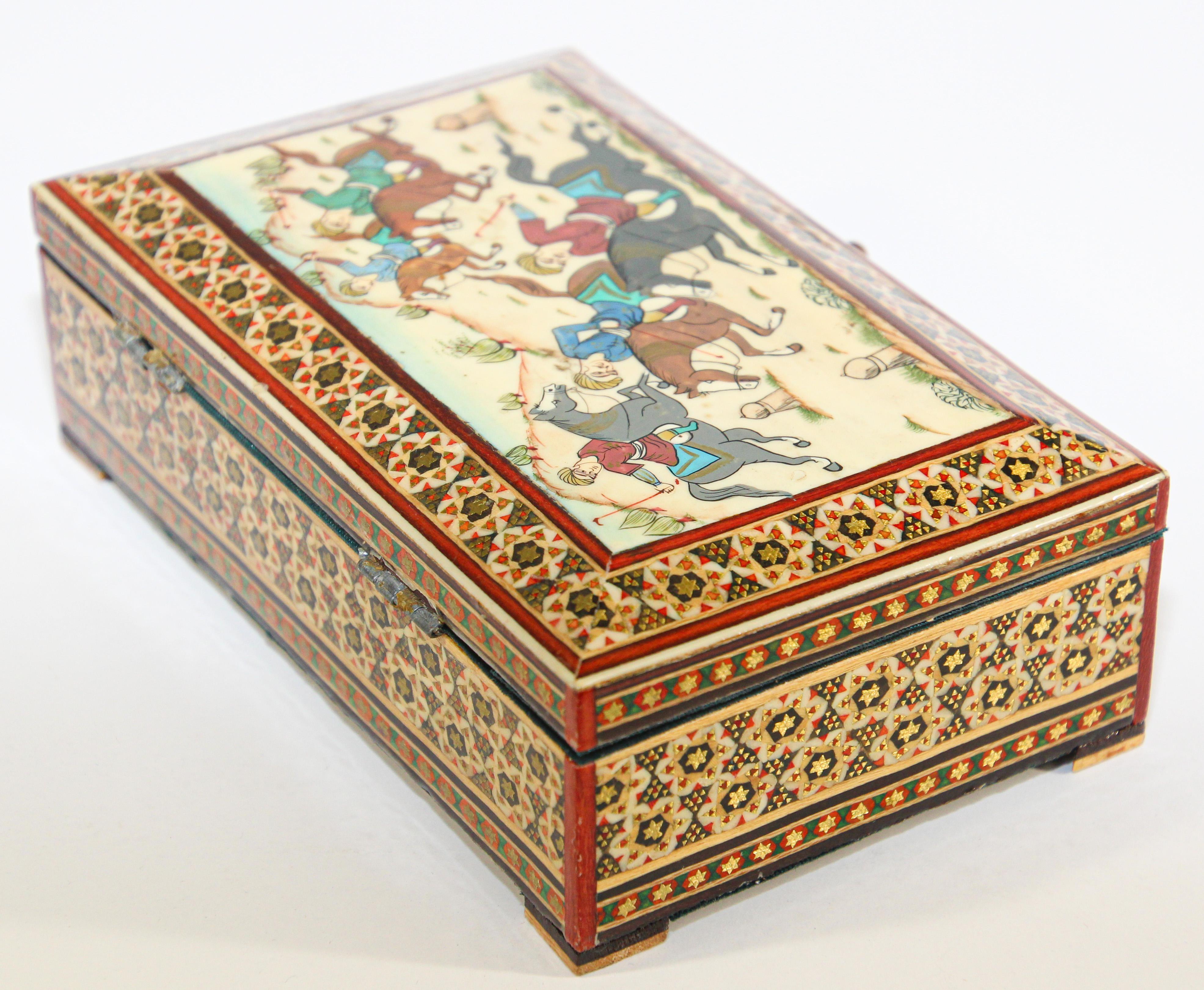 Vintage Micro Mosaic Indo Persian Moorish Inlaid Trinket Box 1