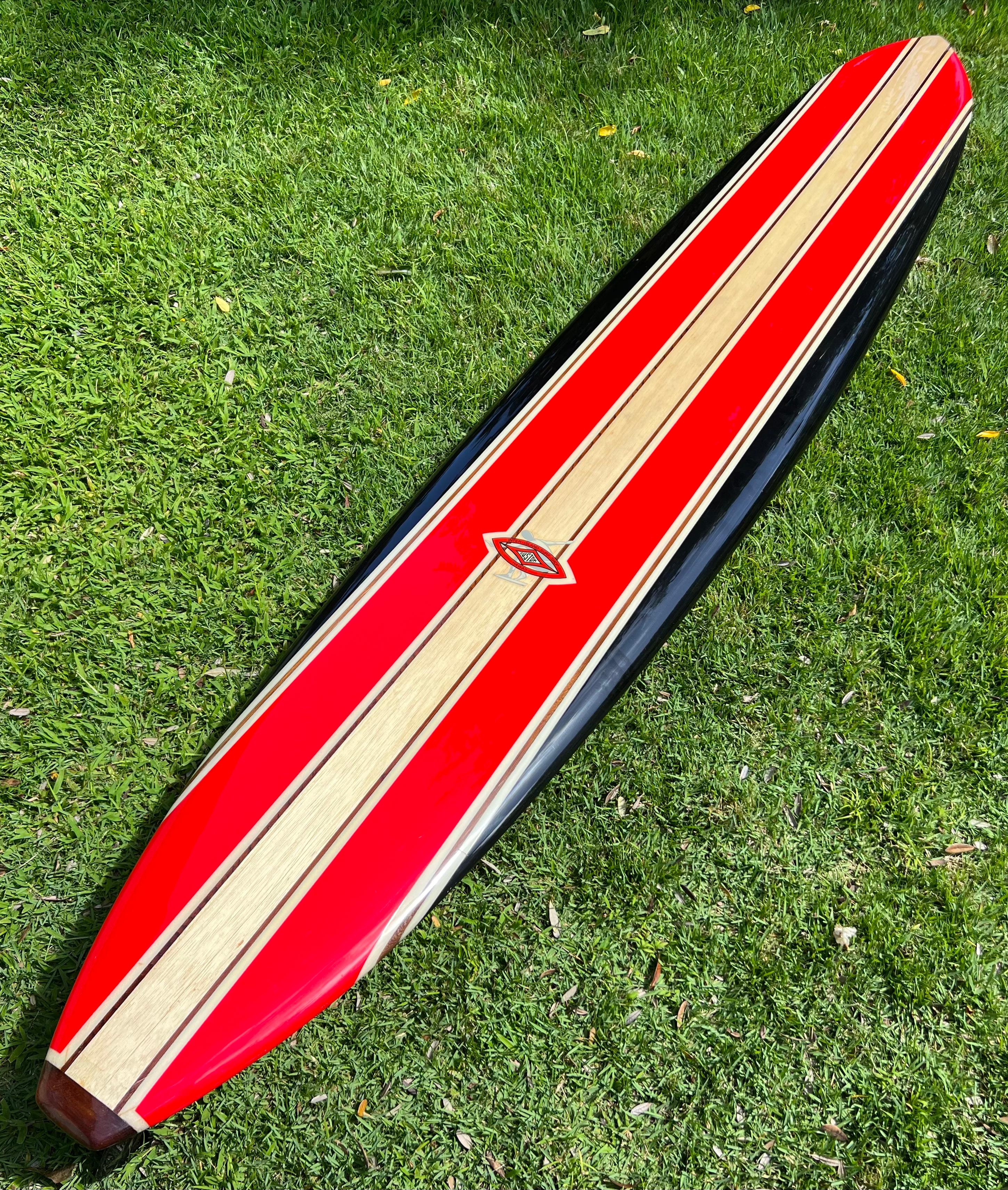 American Vintage Mid-1960s Inter Island Big Wave Surfboard by Mike Diffenderfer For Sale