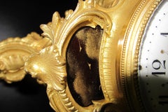 Vintage Mid-19th Century French Gilt Bronze and Enamel Boudoir Clock