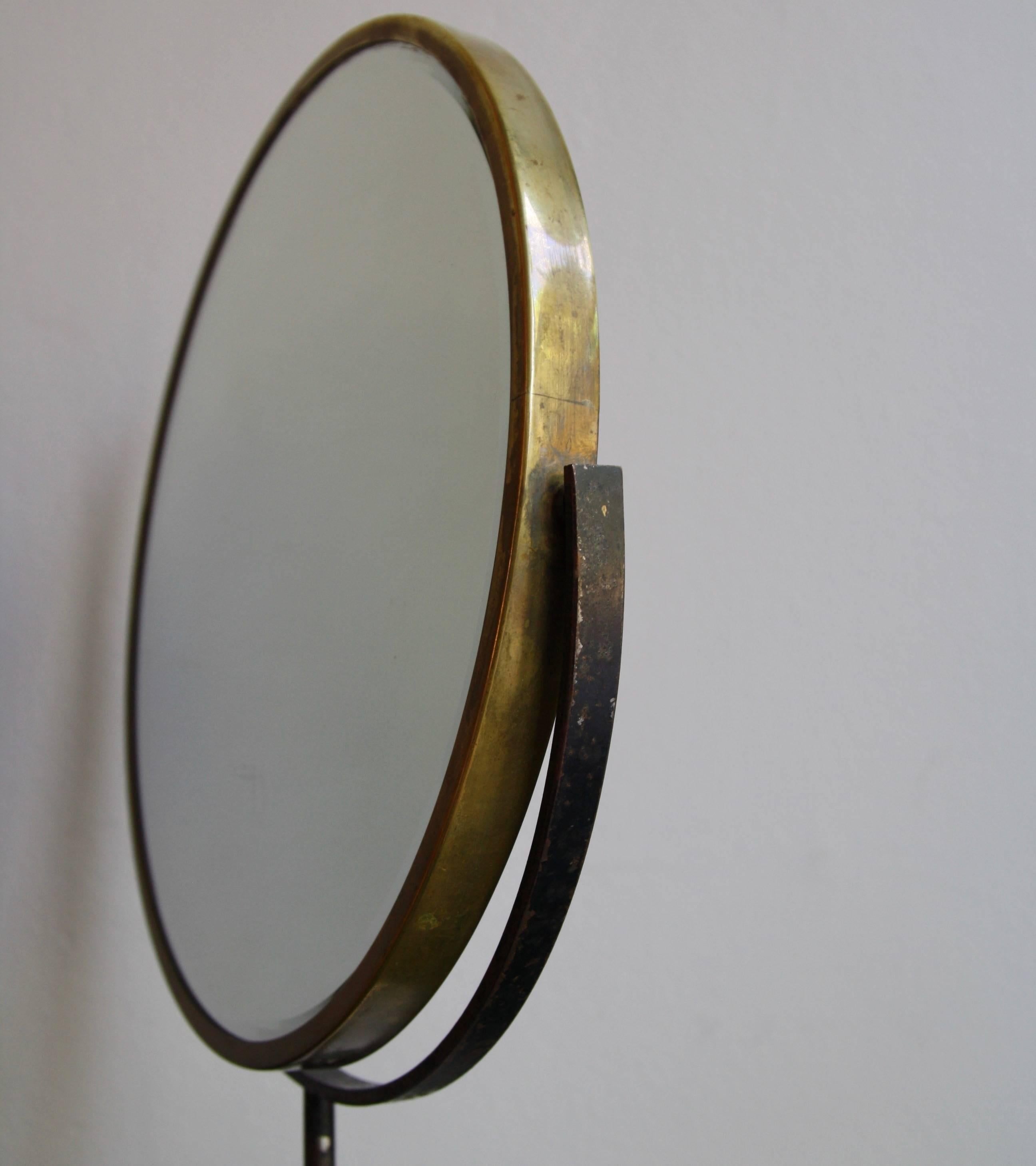 Vintage Mid-20th Century 1950s Marble and Brass Dressing Table or Vanity Mirror 7
