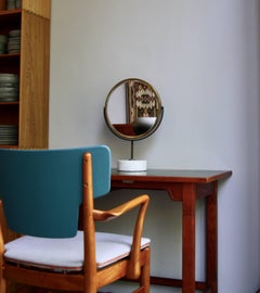 Vintage Mid-20th Century 1950s Marble and Brass Dressing Table or Vanity Mirror
