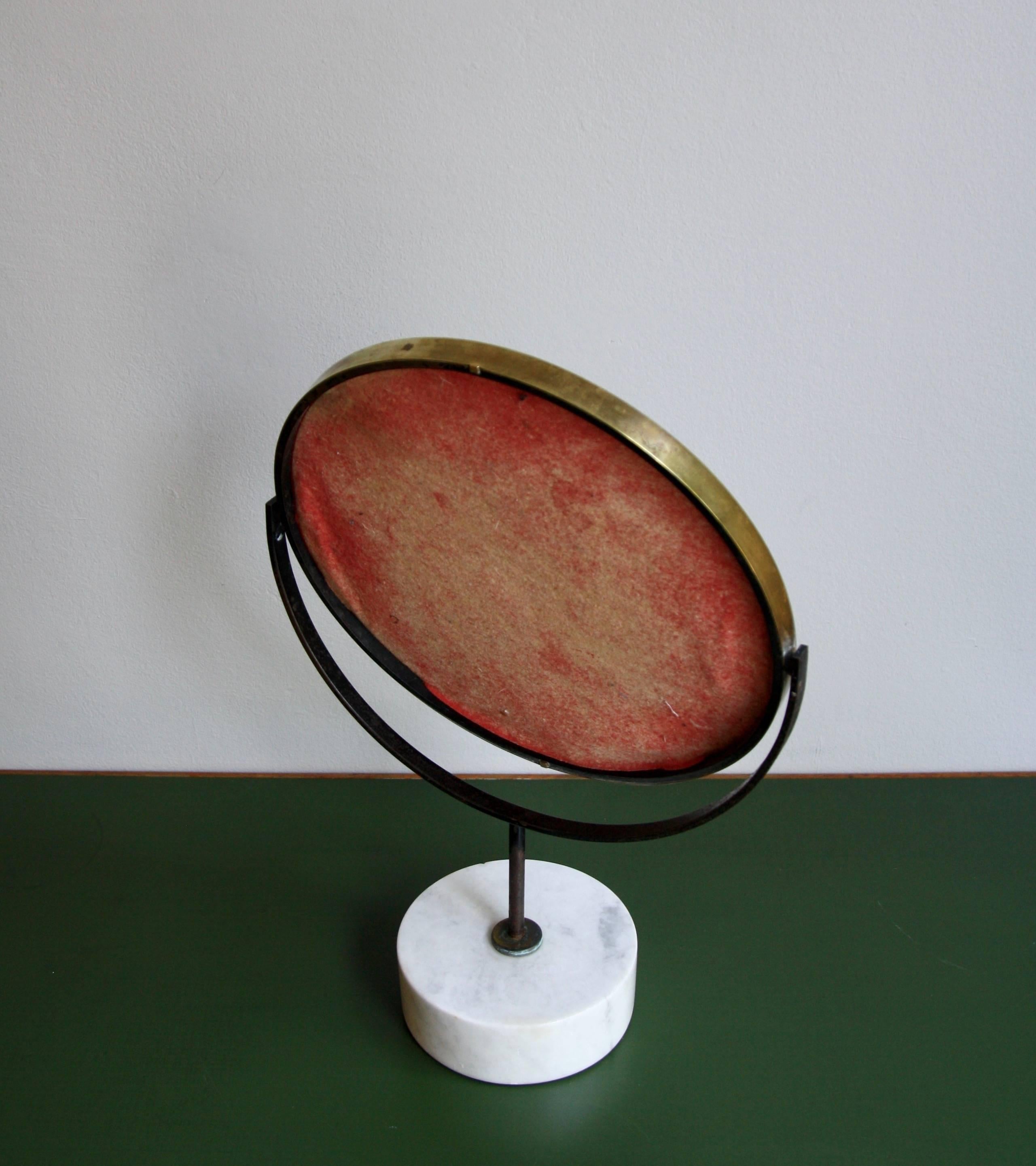 Vintage Mid-20th Century 1950s Marble and Brass Dressing Table or Vanity Mirror In Good Condition In London, GB