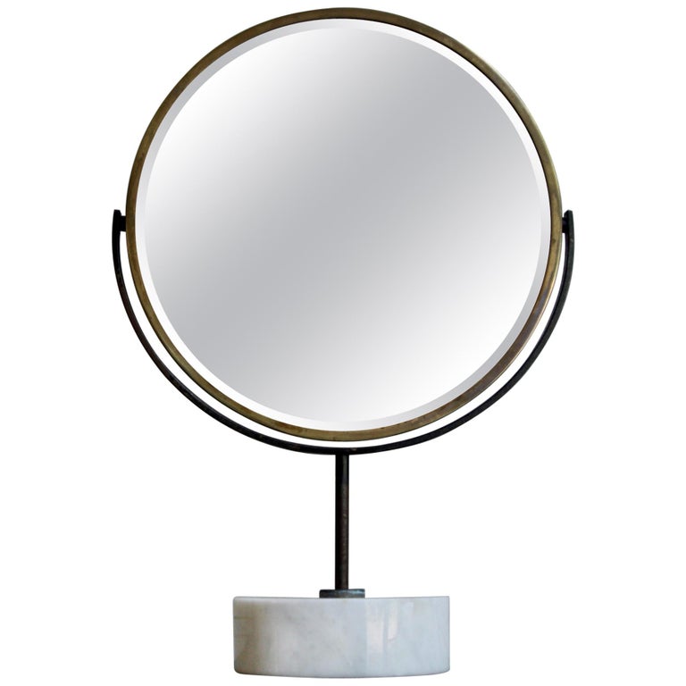 Vintage Mid20th Century 1950s Marble and Brass Dressing Table or