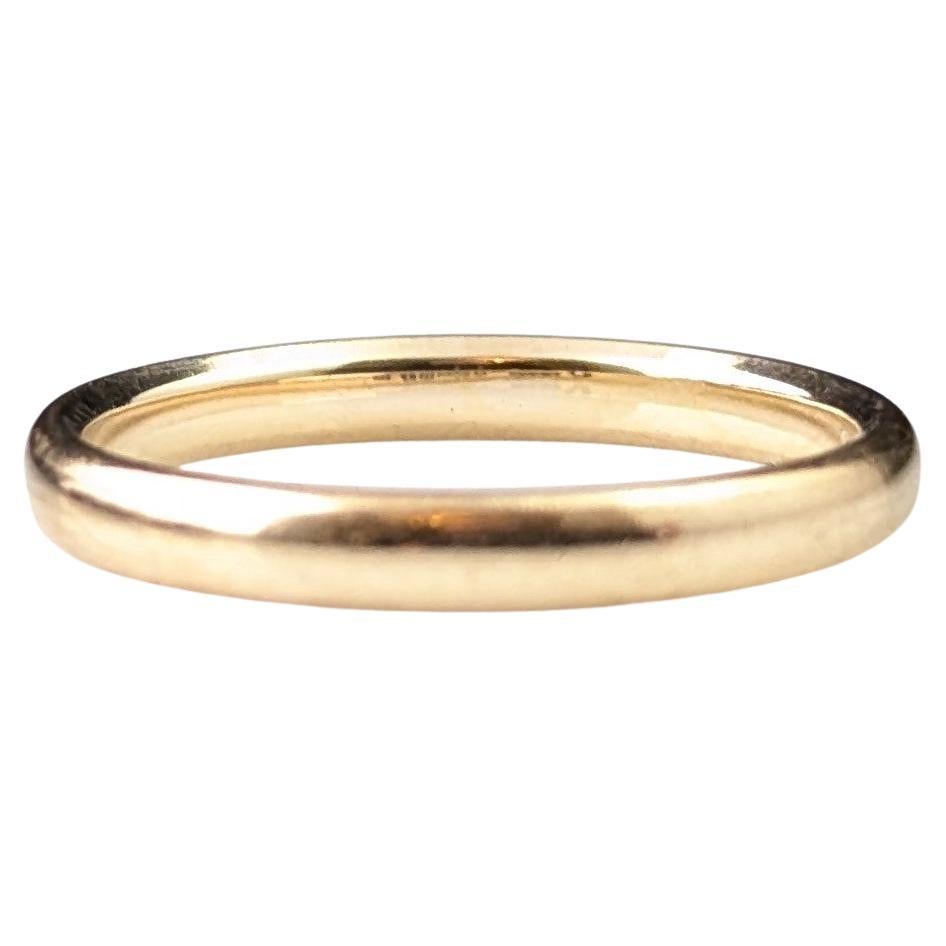 Vintage Mid-20th century 9k yellow gold band ring, wedding band