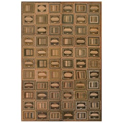 Vintage Mid 20th Century American Hooked Rug (6' x 8' 9" - 183 x 267 cm )