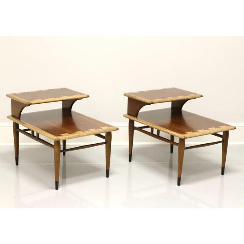 Mid-Century Modern Andre Bus for LANE Acclaim Mid 20th Century Step End Tables - Pair