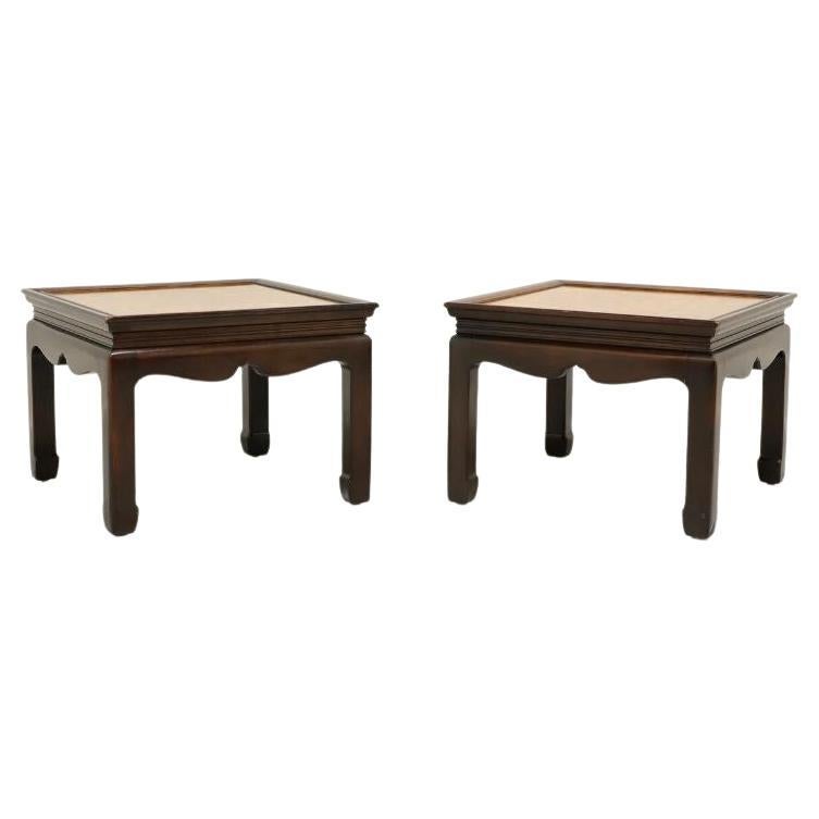 Mid 20th Century Vintage Asian Chinoiserie Ming Style Cocktail Tables - Pair