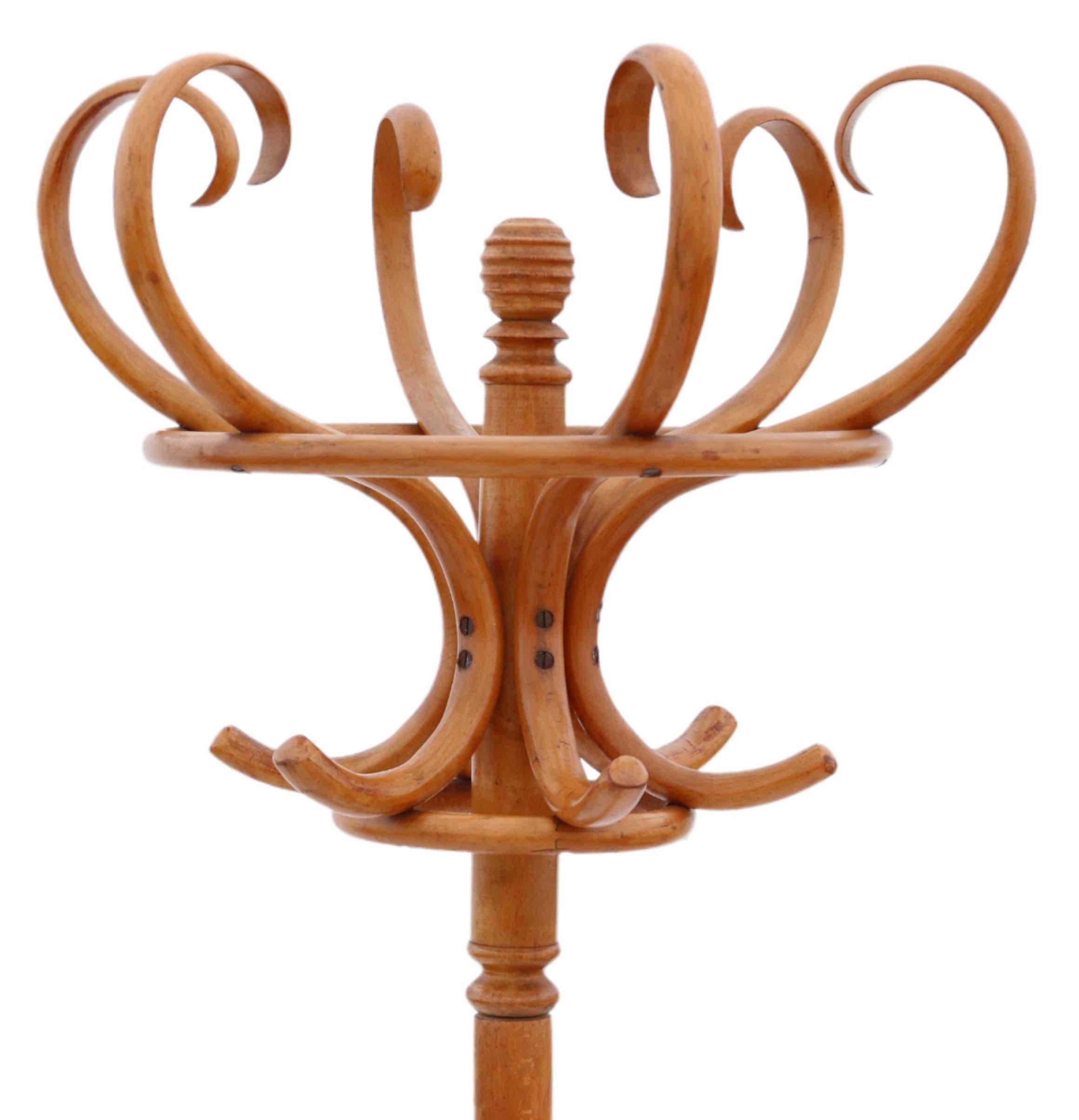 Victorian Vintage mid-20th Century bentwood hall, coat or hat stand For Sale