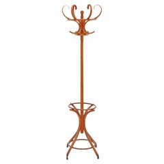 Appendiabiti, appendiabiti e cappelliera in legno curvato della metà del XX secolo