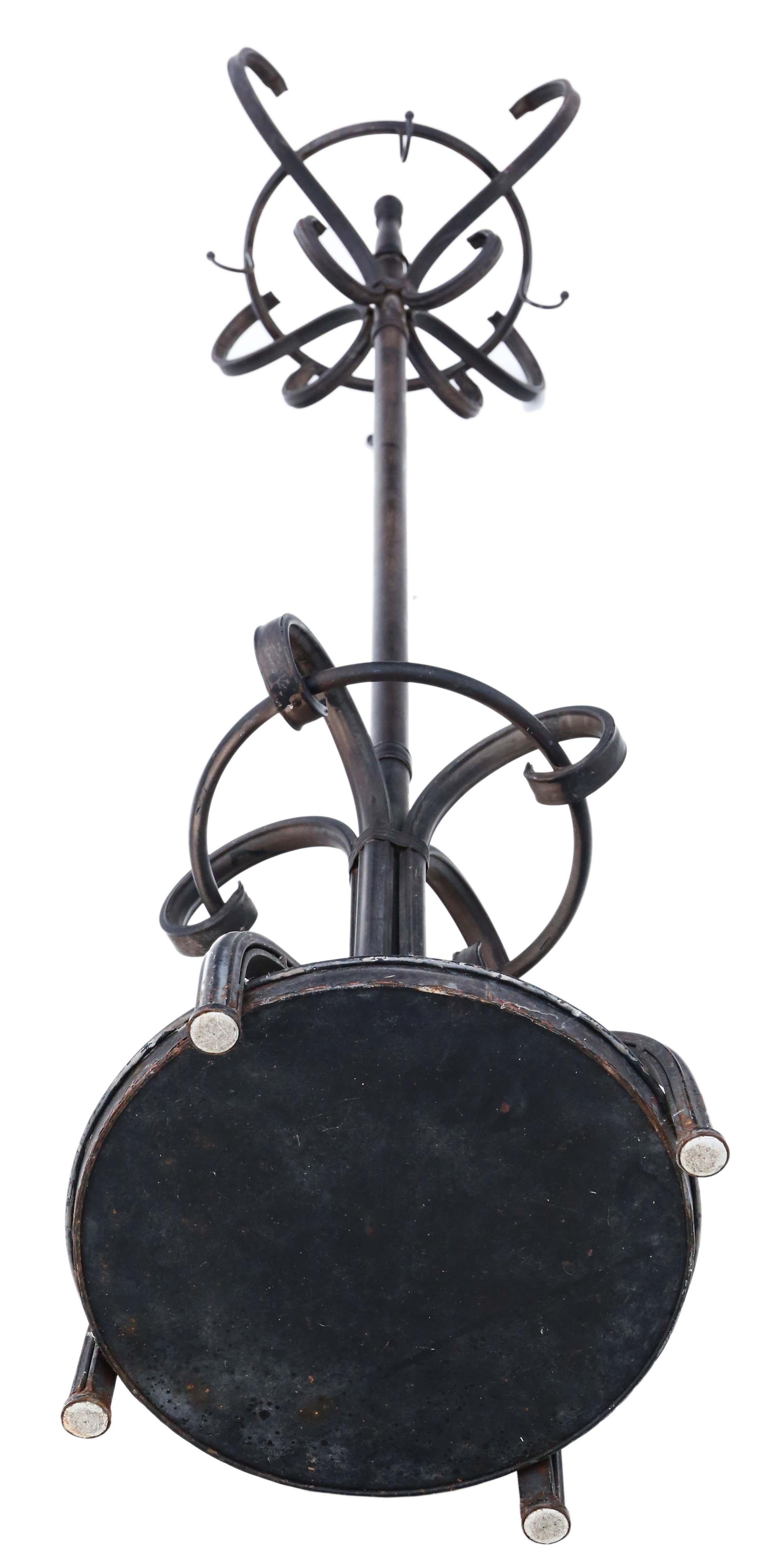  Vintage mid 20th Century black steel hall, coat or hat stand In Good Condition For Sale In Wisbech, Cambridgeshire