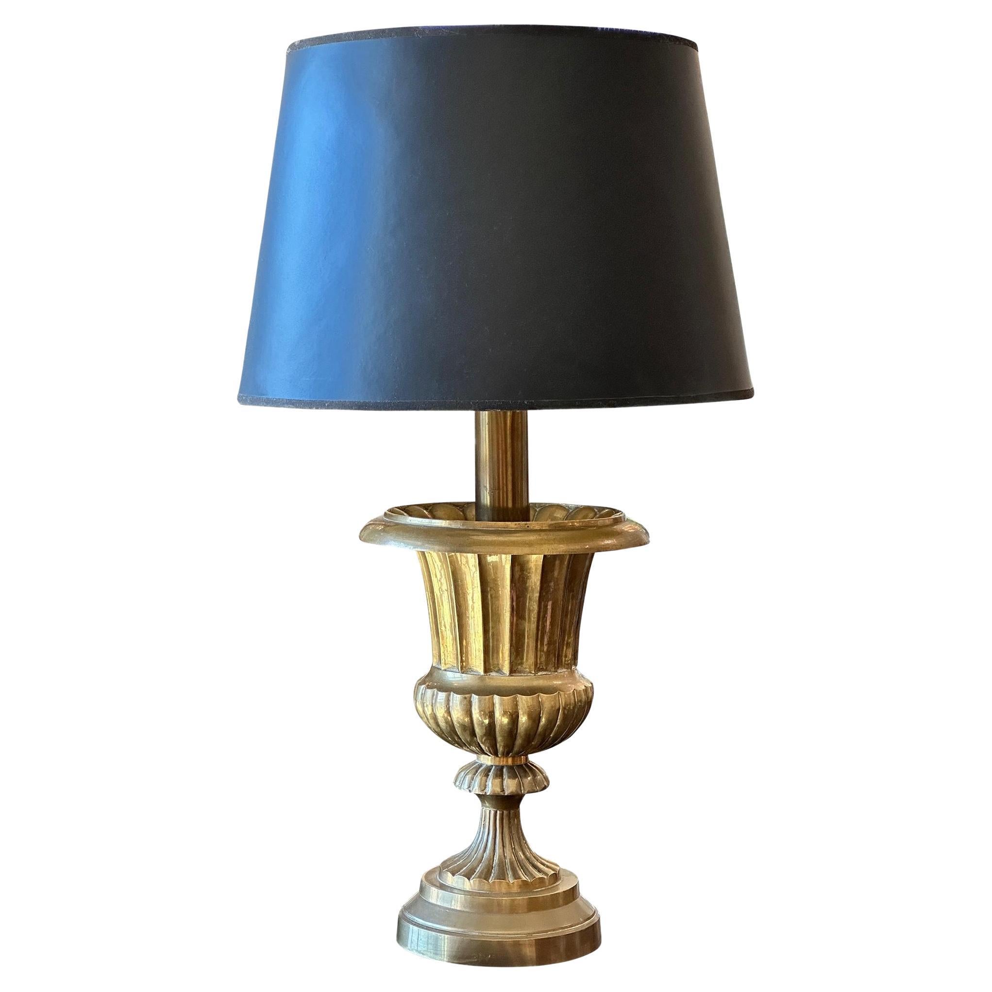 Vintage Mid 20th Century Brass Urn Lamp For Sale