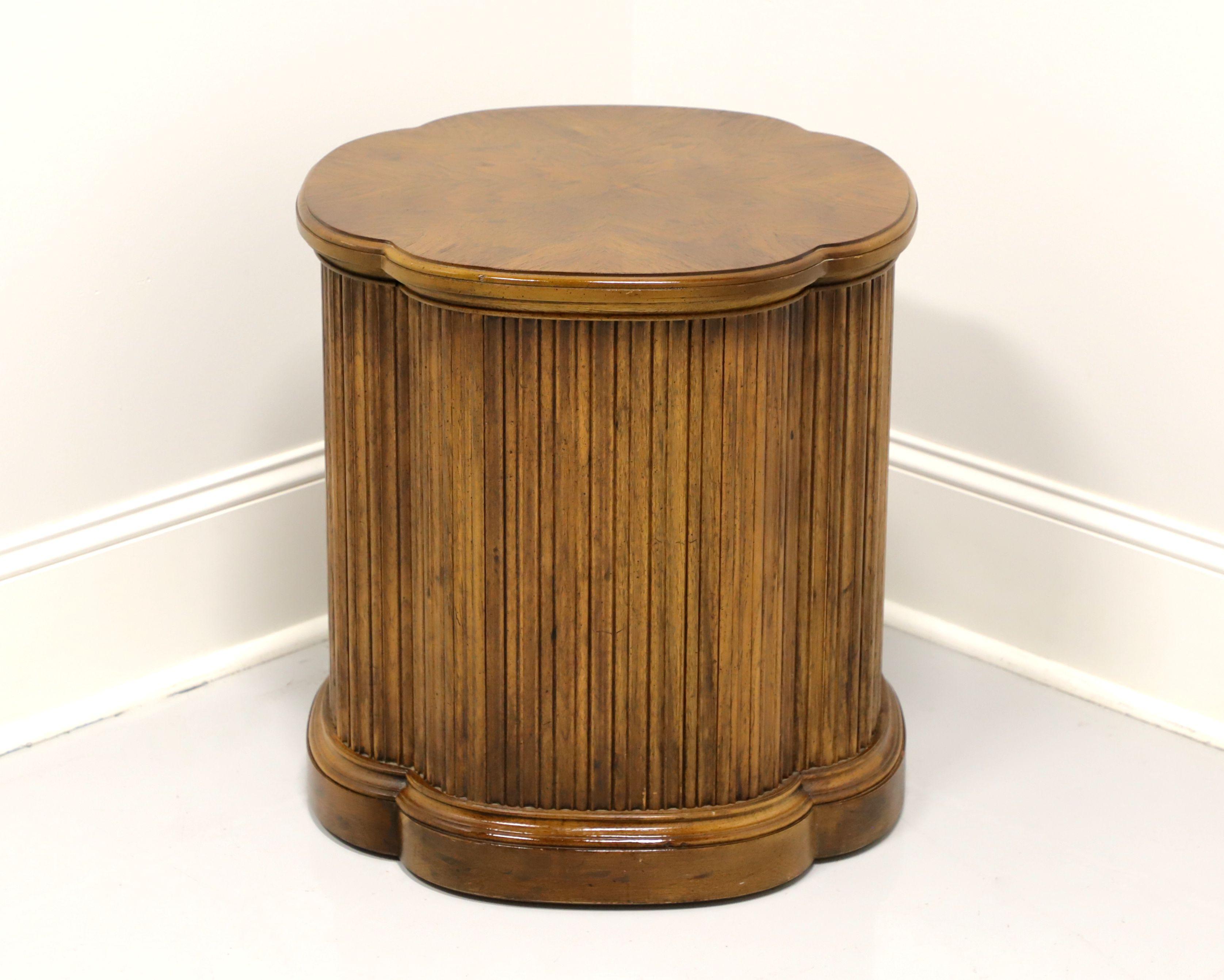 Other Burl Walnut Clover Shaped Cabinet Accent Table by HENREDON