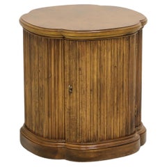 Burl Walnut Clover Shaped Cabinet Accent Table by HENREDON