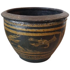 Vintage Mid-20th Century Chinese Terracotta Planter