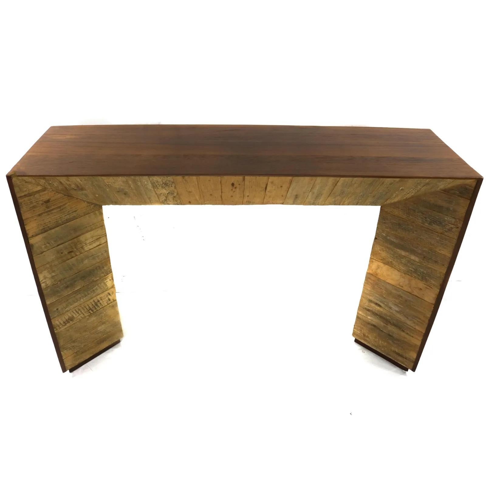 Américain Table console vintage du milieu du 20e siècle - Noyer et bois flotté (AF1-365) en vente