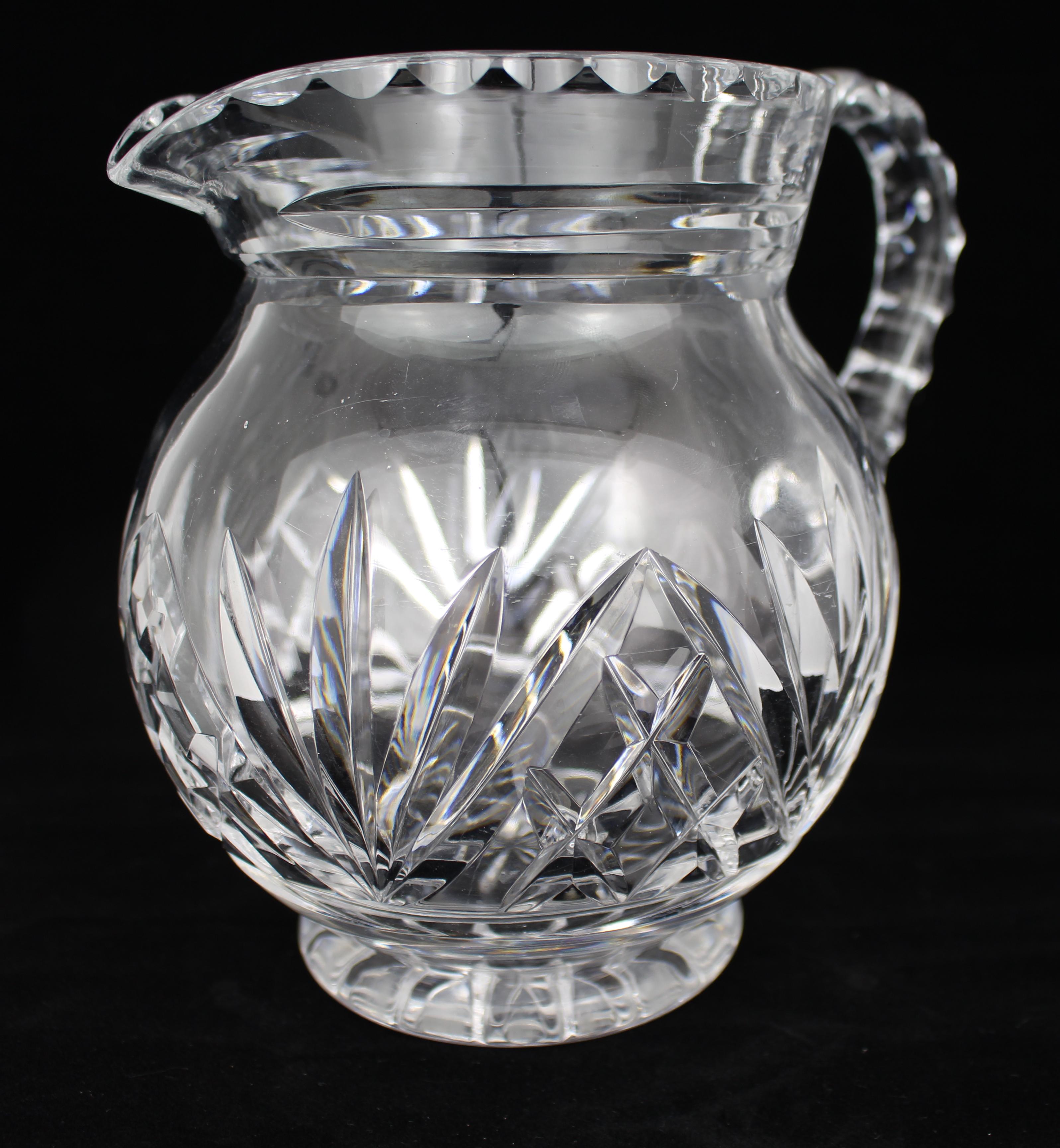 European Vintage Mid-20th Century Cut Glass Crystal Jug For Sale