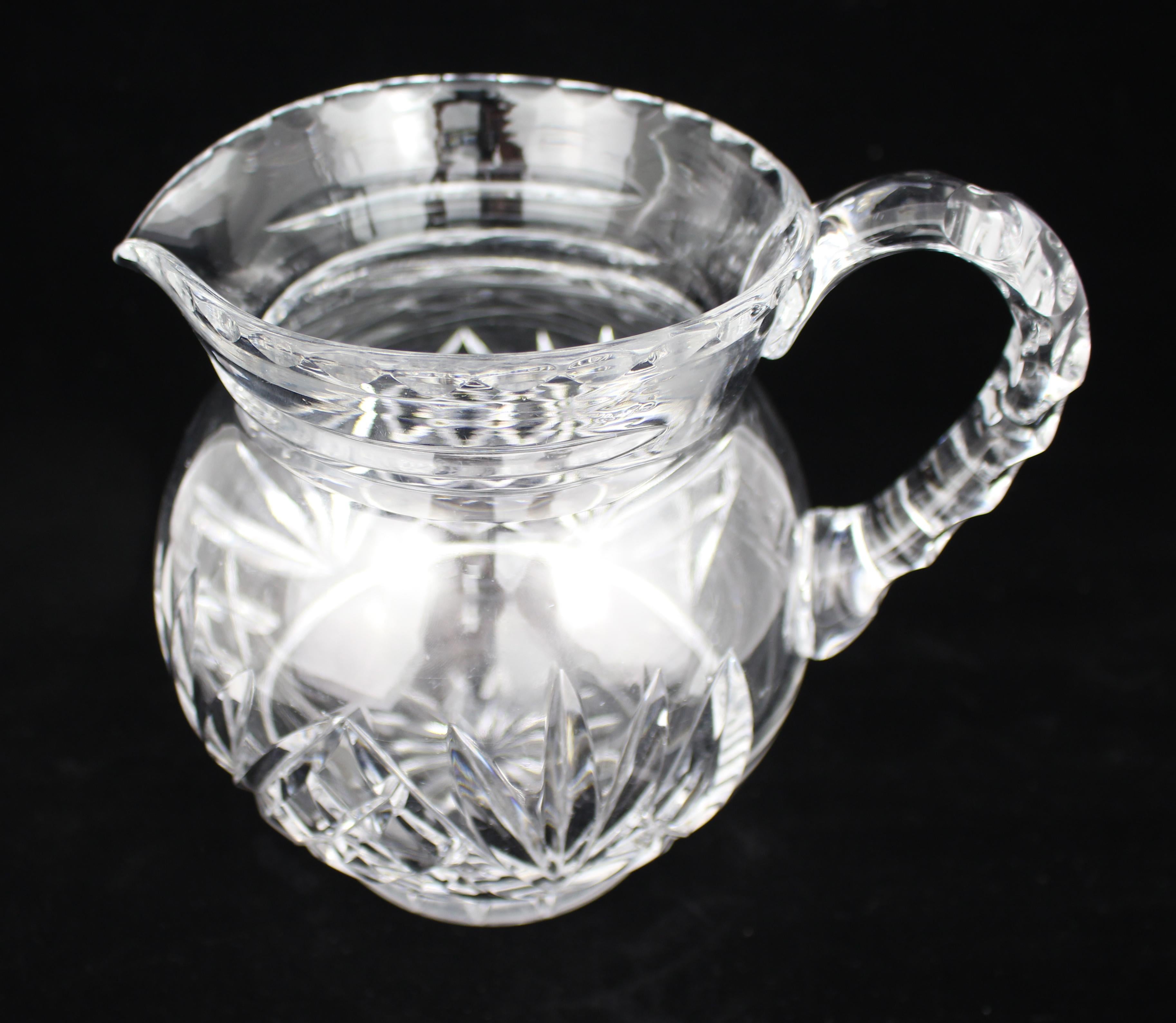 Vintage Mid-20th Century Cut Glass Crystal Jug For Sale 1