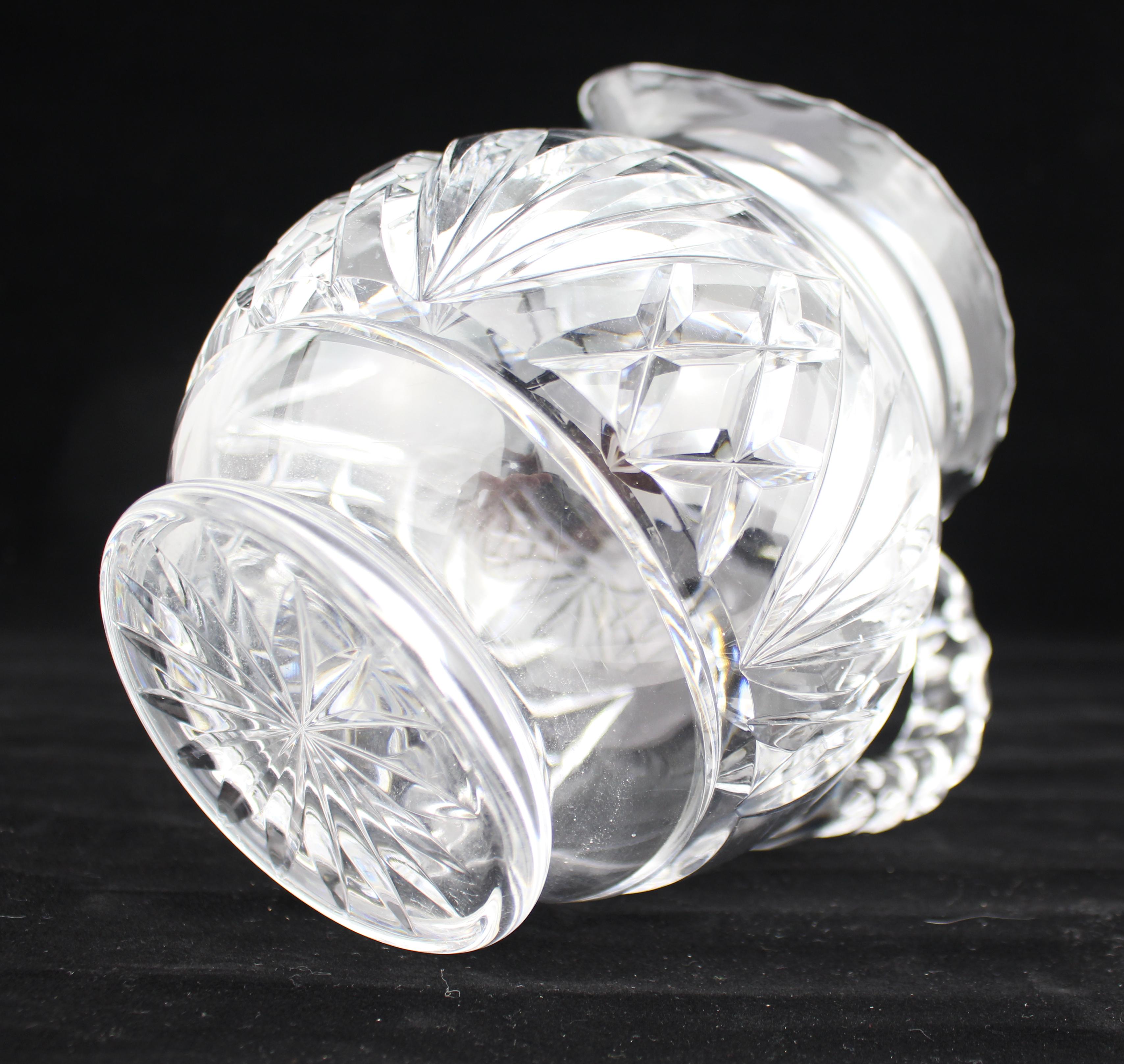 Vintage Mid-20th Century Cut Glass Crystal Jug For Sale 2