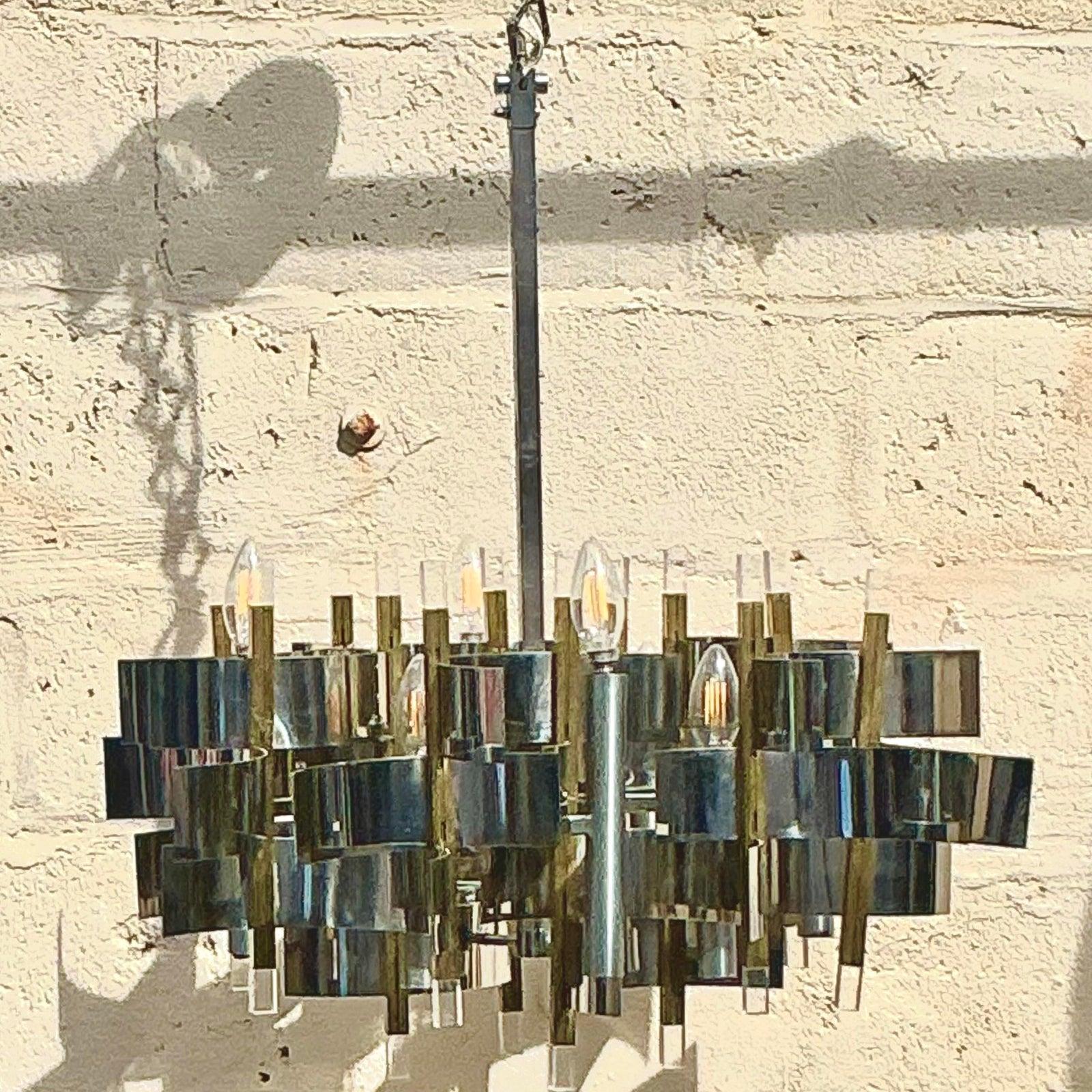 Mid-Century moderno Lampadario d'epoca della metà del XX secolo di Gaetano Sciolari 