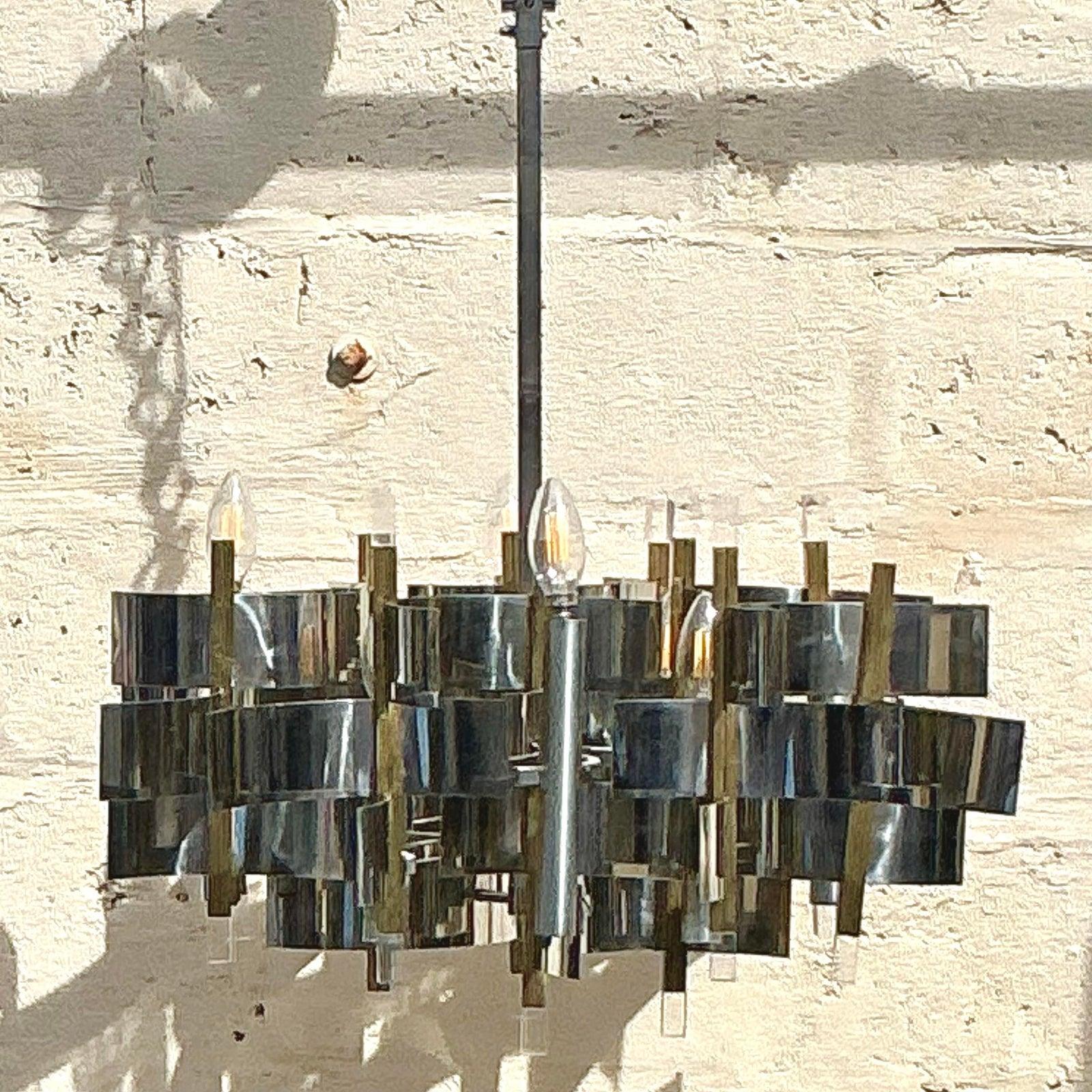 Italiano Lampadario d'epoca della metà del XX secolo di Gaetano Sciolari 