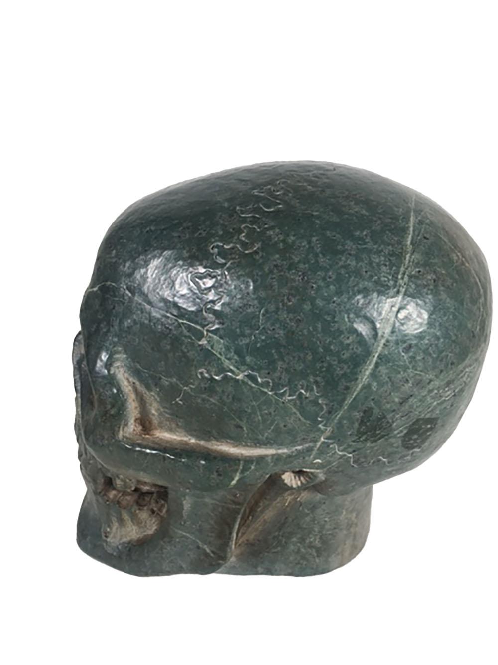 Vintage Mid-20th Century Hand Carved Marble Skull For Sale 1