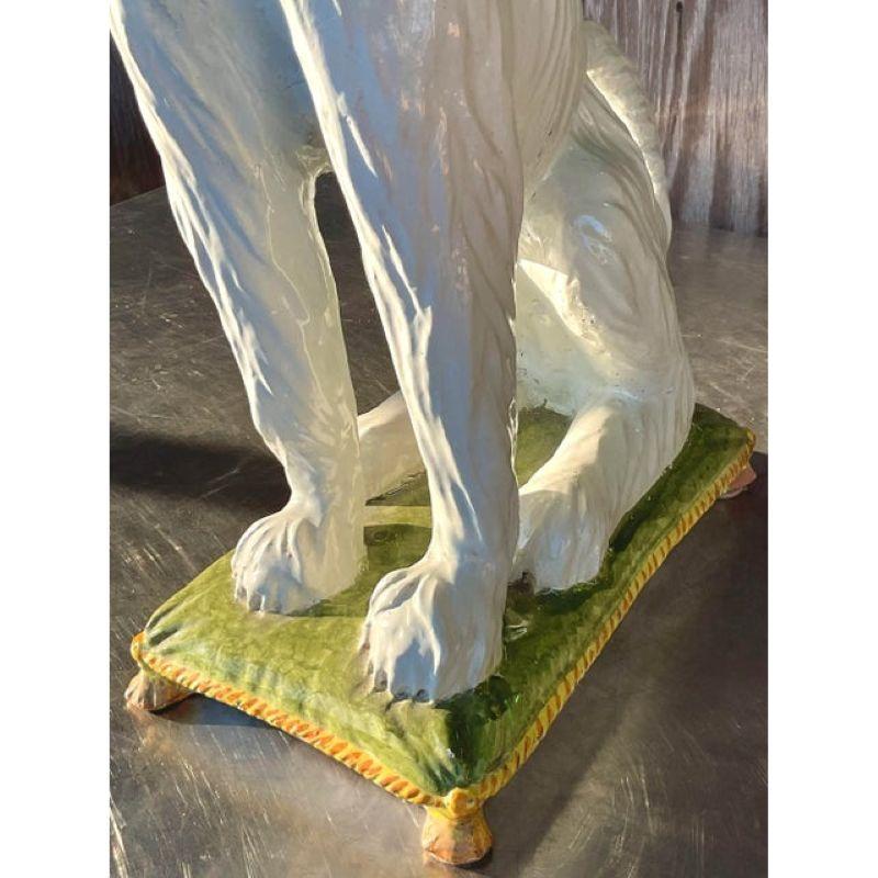 Italiano Cane afgano in ceramica smaltata italiana d'epoca della metà del XX secolo in vendita