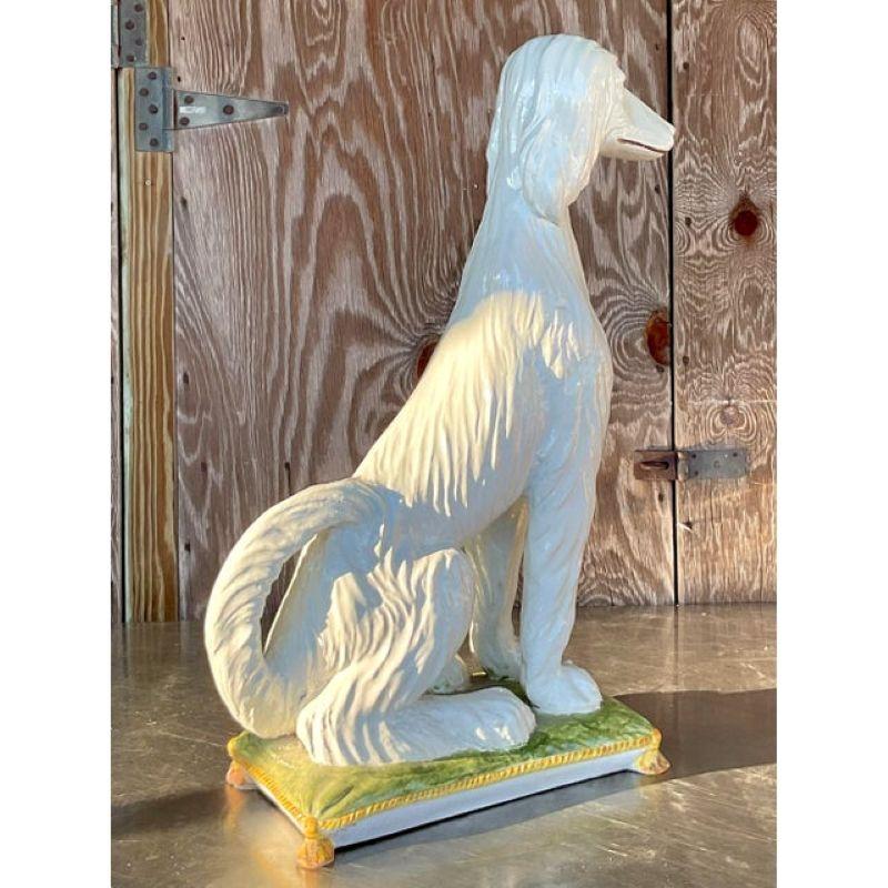 Cane afgano in ceramica smaltata italiana d'epoca della metà del XX secolo in vendita 1