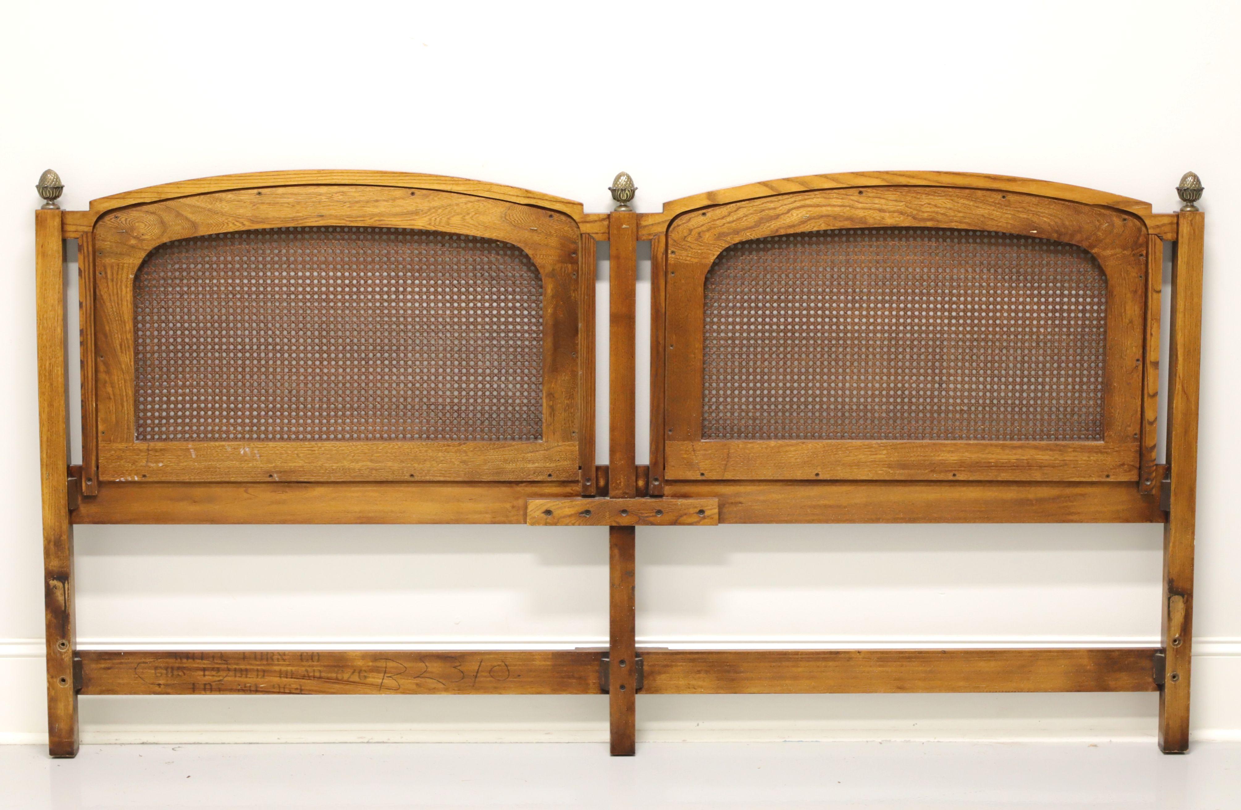 French Provincial Vintage Mid-20th Century King Size Caned Headboard by WHITE of Mebane