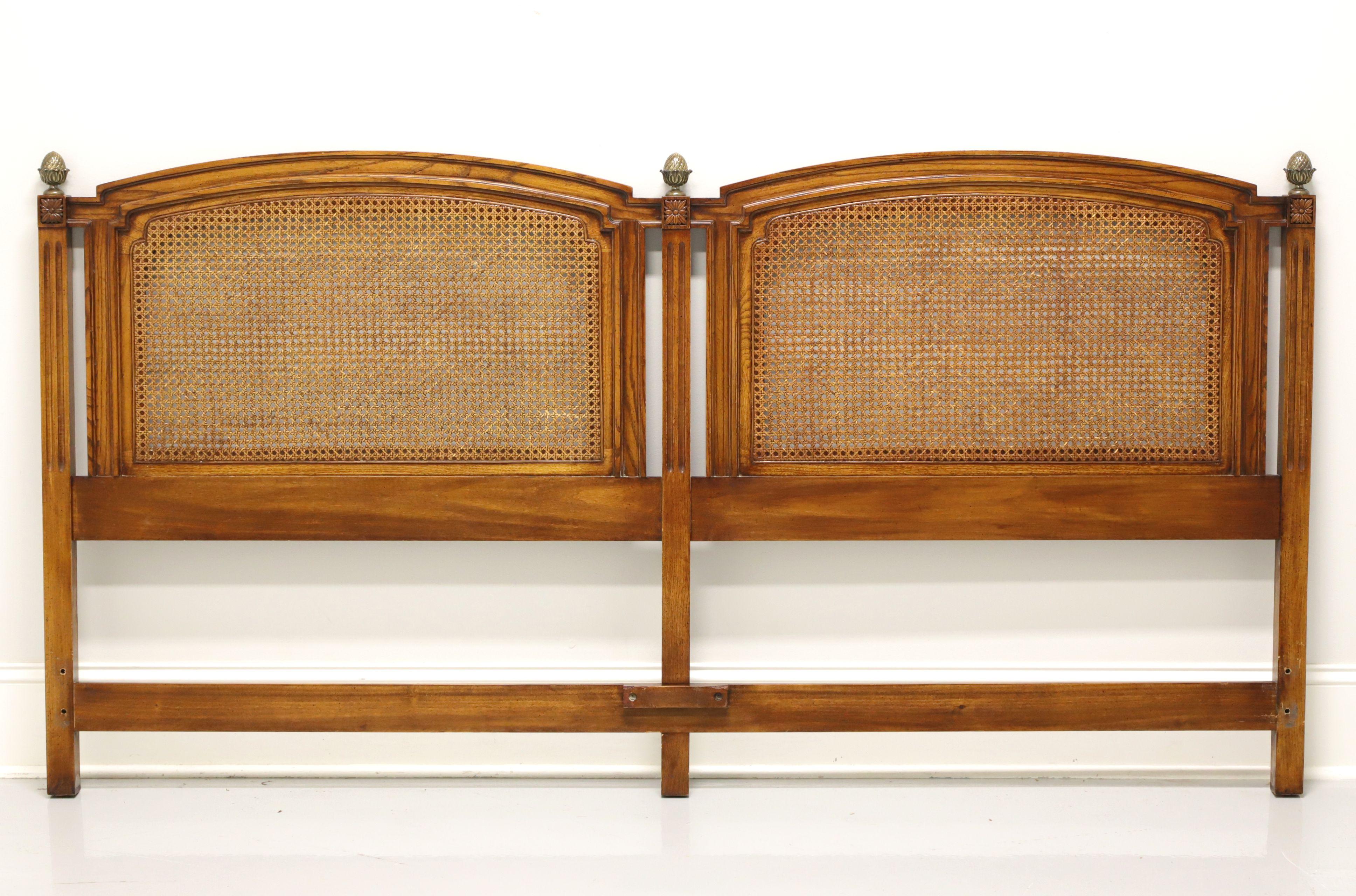 Vintage Mid-20th Century King Size Caned Headboard by WHITE of Mebane In Good Condition In Charlotte, NC