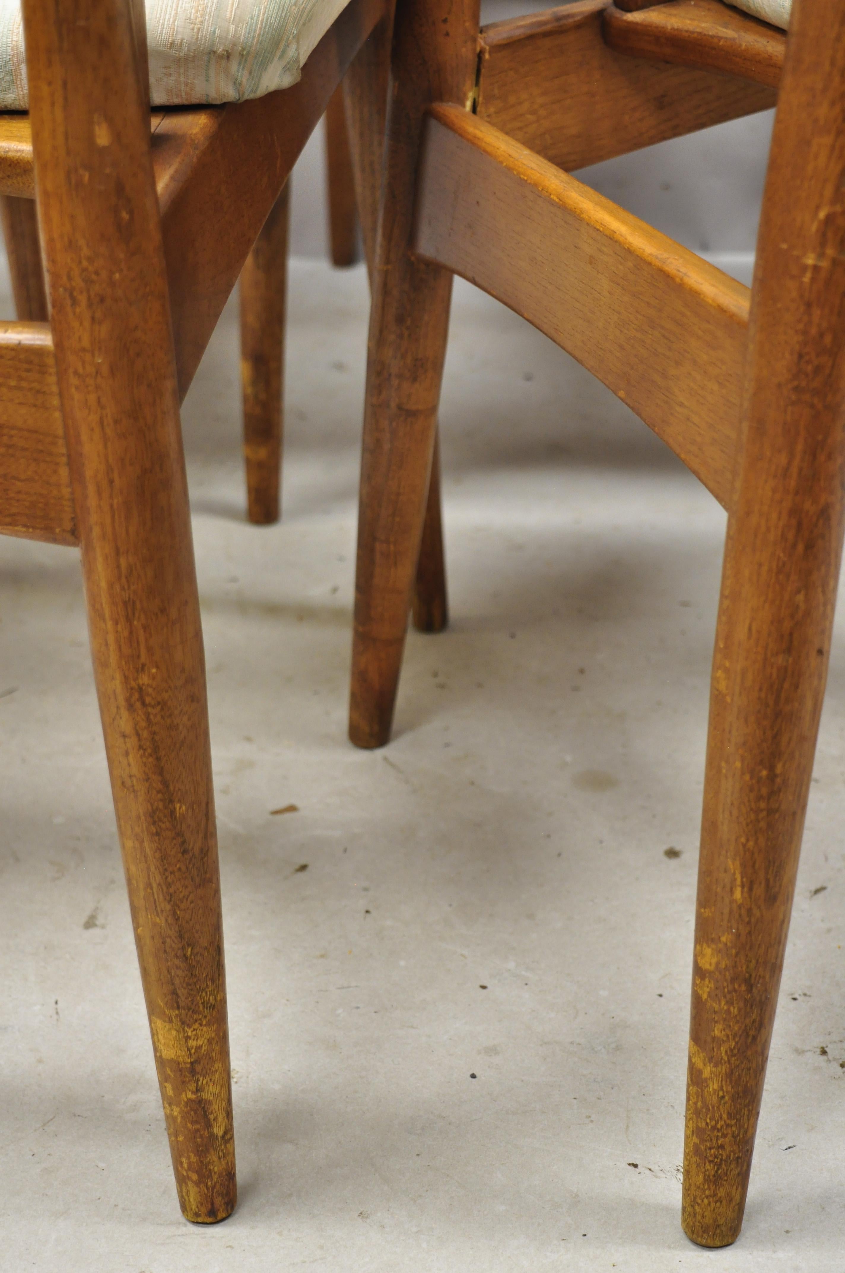 Vintage Mid-20th Century Modern Sculptural Walnut Dining Chairs, Set of 6 6