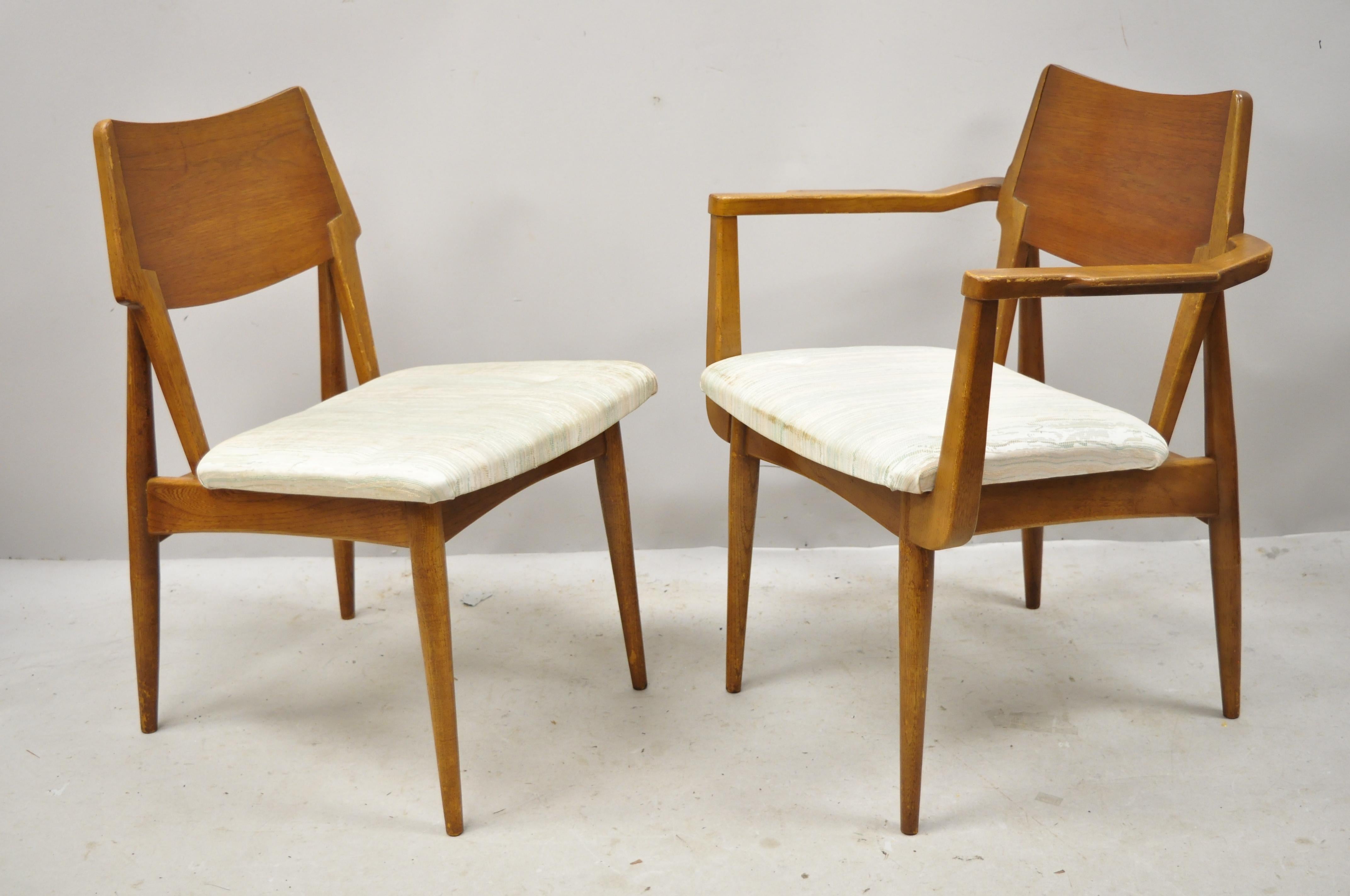 Mid-Century Modern Vintage Mid-20th Century Modern Sculptural Walnut Dining Chairs, Set of 6