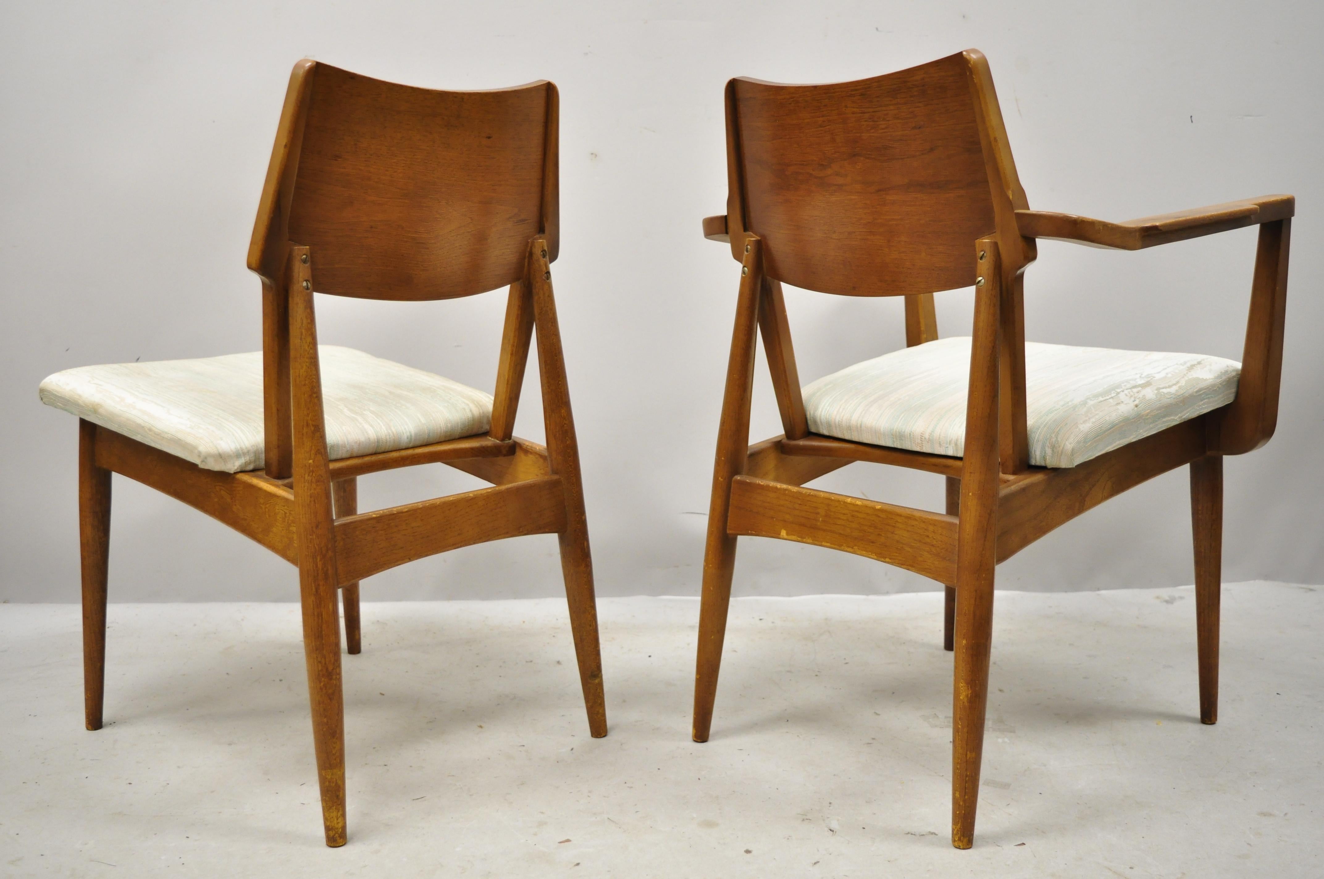 Vintage Mid-20th Century Modern Sculptural Walnut Dining Chairs, Set of 6 3