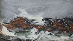 Vintage Mid 20th Century Modernist Seascape Painting