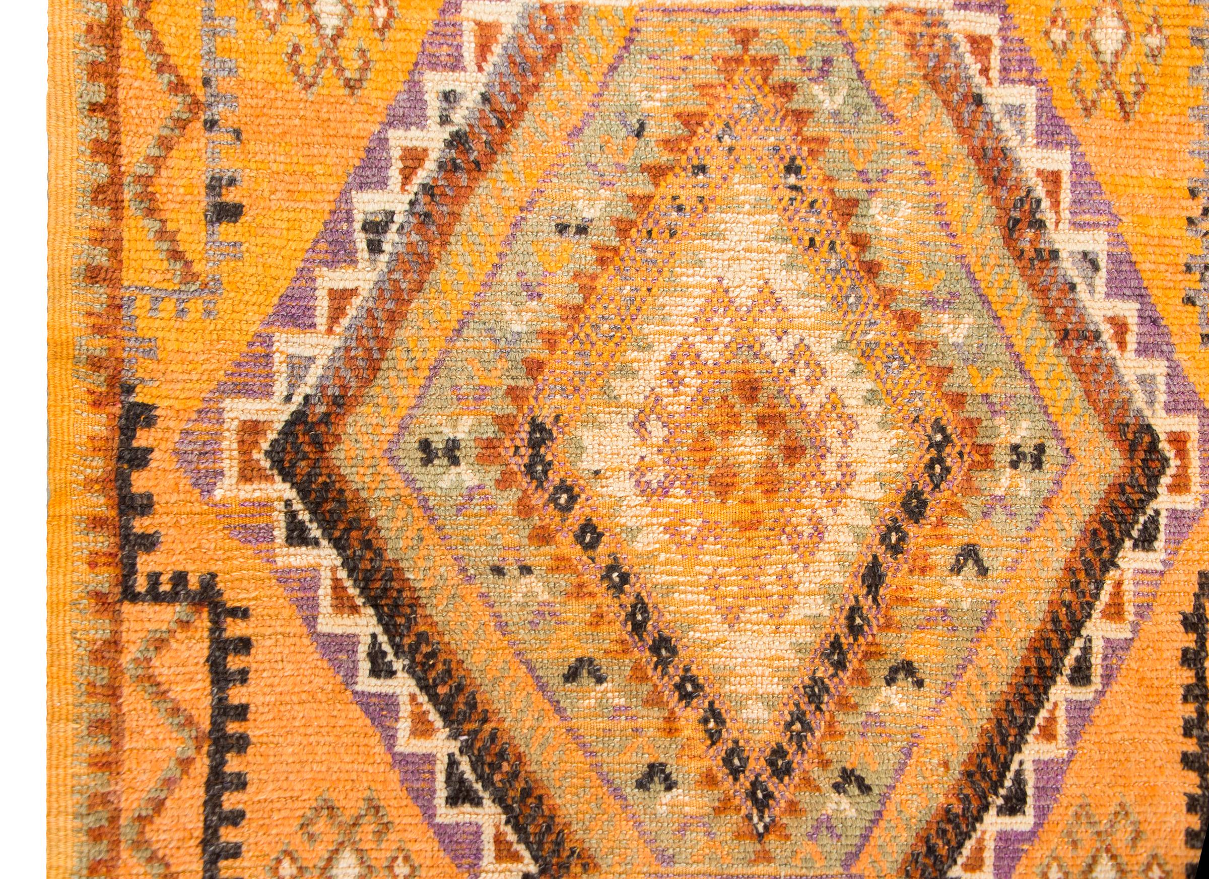 Wool Vintage Mid-20th Century Moroccan Rug For Sale