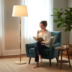 Vintage Mid-20th Century Ormolu & Onyx Standard Floor Lamp – Fine Quality