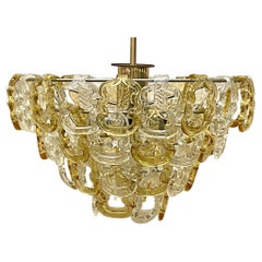 Vintage Mid 20th Century Regency Murano Glass Rings Chandelier